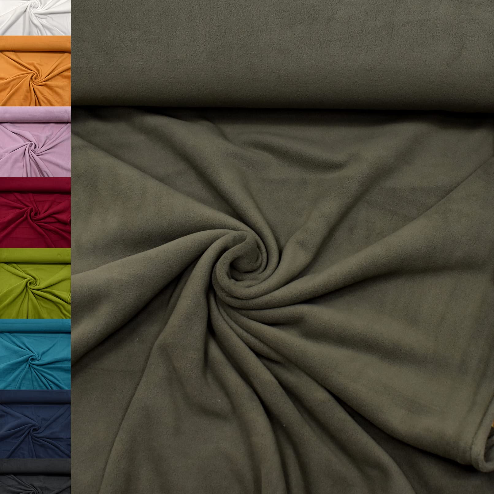 MAGAM-Stoffe Lisa Micro-Fleece Stoff uni Antipilling Meterware 50cm (06. Rot)