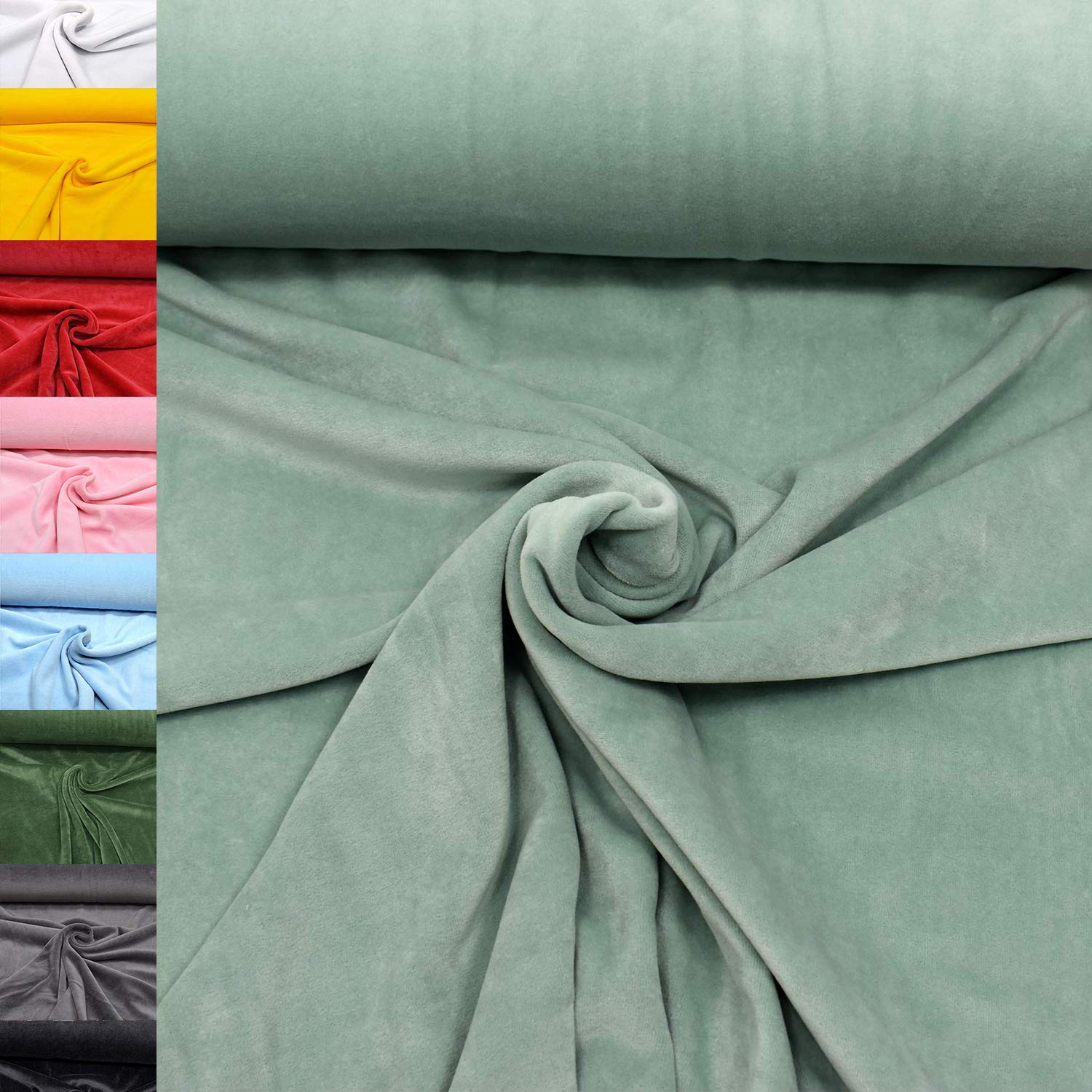 MAGAM-Stoffe Stella Nicki Stoff uni Oeko-Tex Meterware 50cm (32. Schwarz)