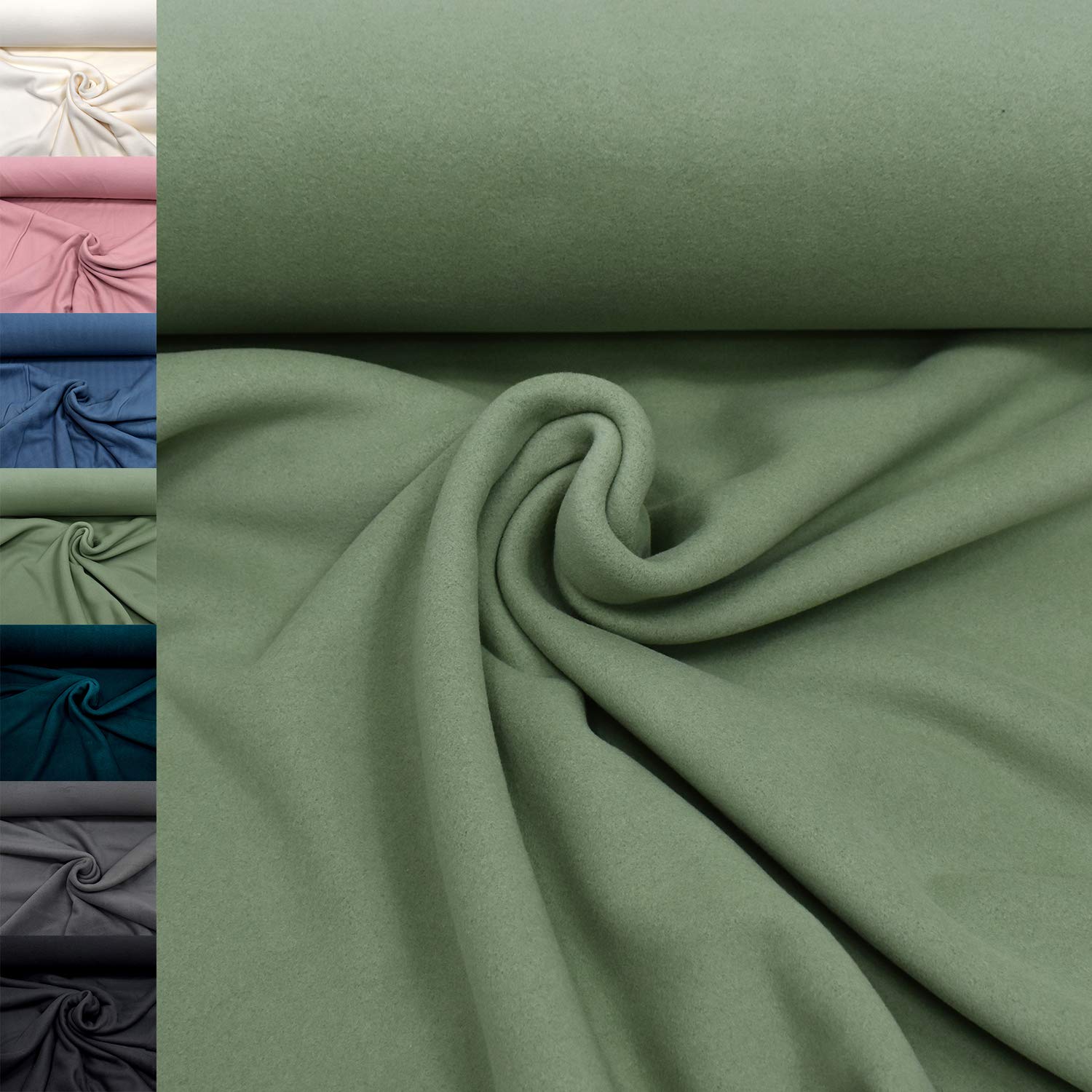 MAGAM-Stoffe Antonia Bio Fleece Stoff 100% Baumwolle Meterware 50cm (5. Petrol)