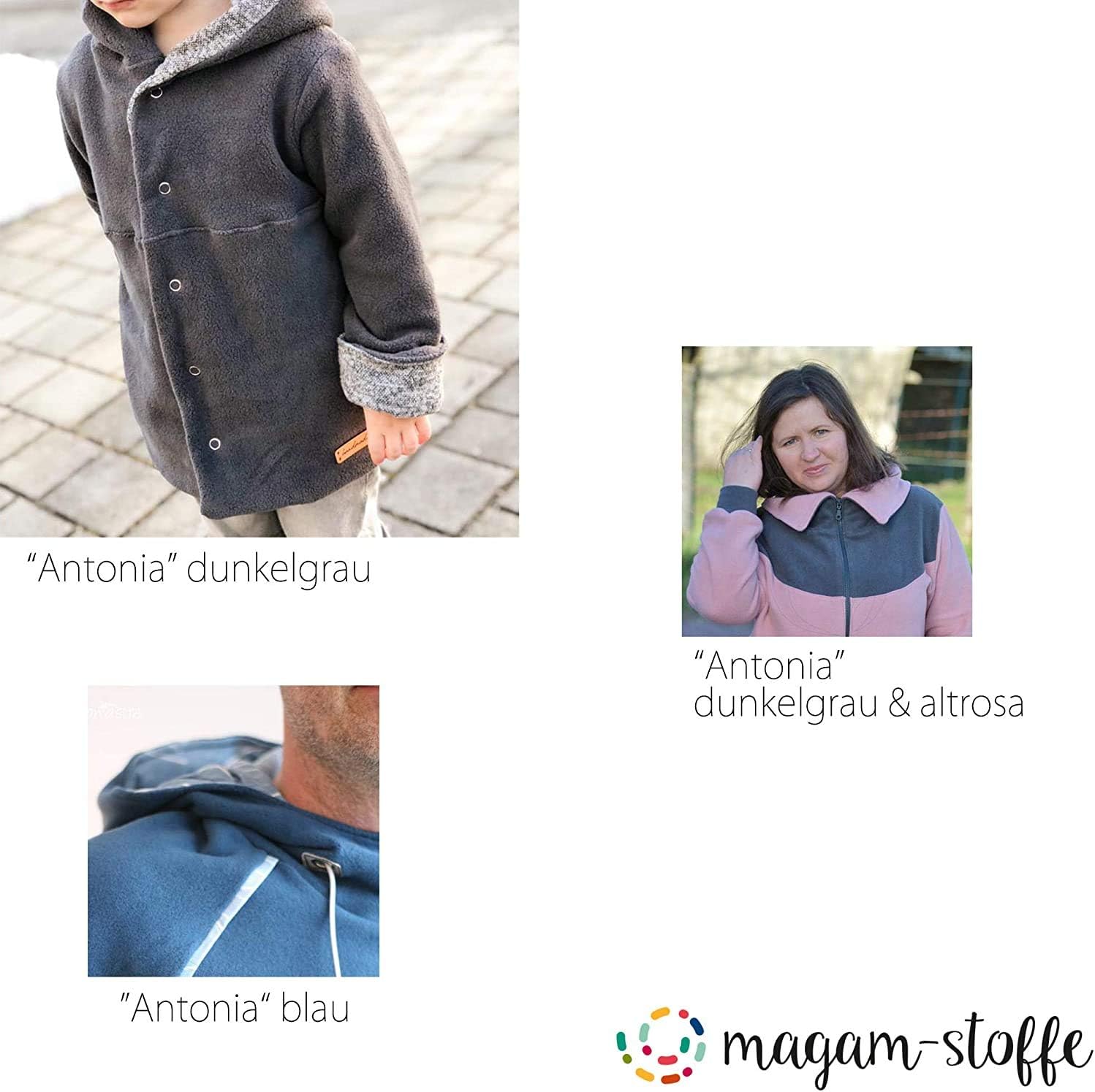 MAGAM-Stoffe Antonia Bio Fleece Stoff 100% Baumwolle Meterware 50cm (5. Petrol)