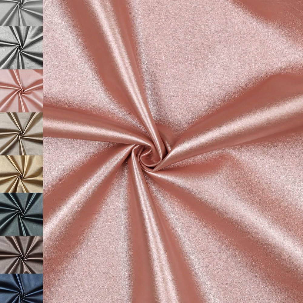 MAGAM-Stoffe Metallic Optik Kunstleder Polsterstoff Kleidung Taschen Meterware ab 50cm (01. Hell silber)