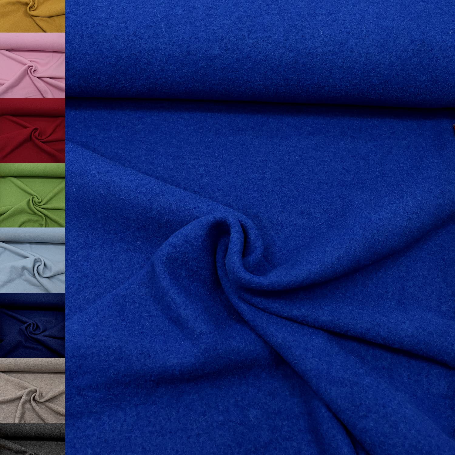 MAGAM-Stoffe Walkloden Wollstoff 100% reine Schurwolle Meterware 50cm (11. Grün)