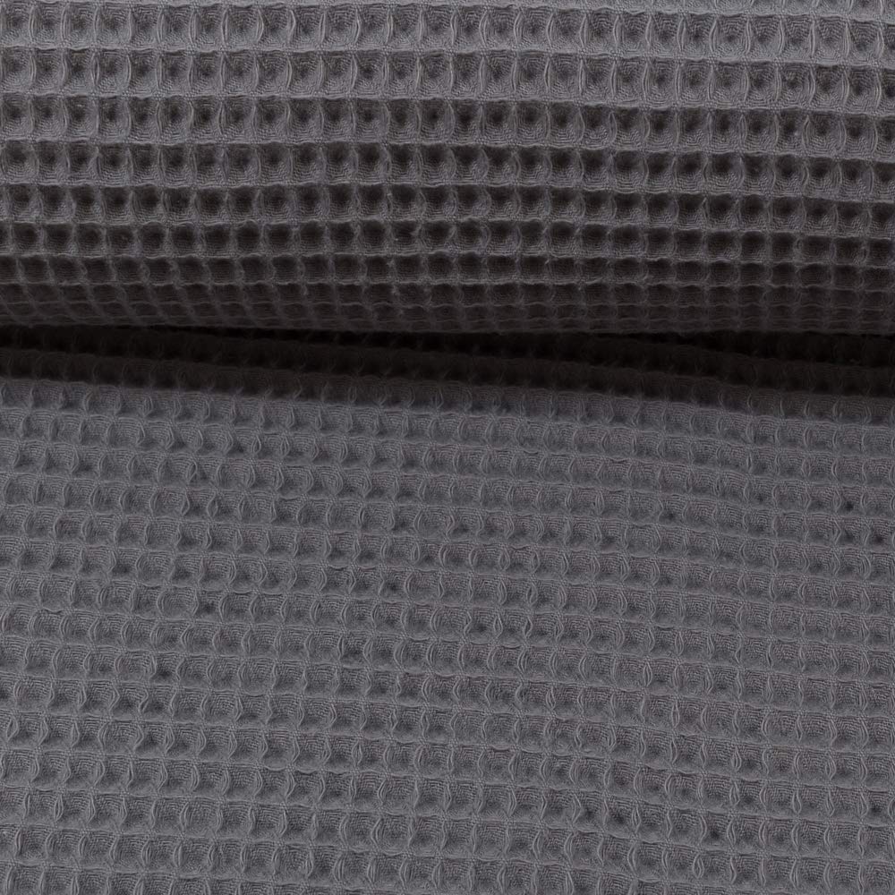 MAGAM-Stoffe Ella Waffel Stoff 100% Baumwollstoff Oeko-Tex Meterware 50cm (16. Aubergine)