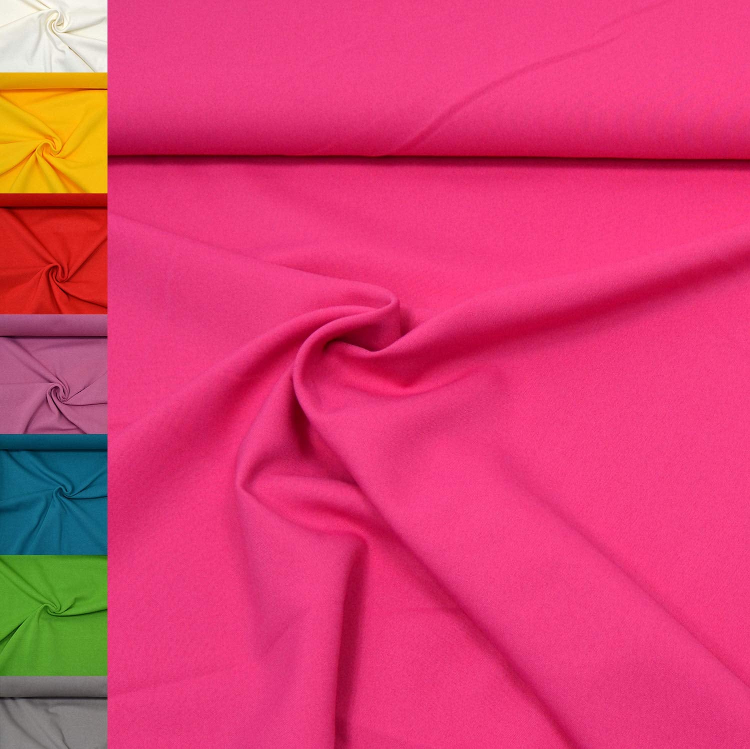 MAGAM-Stoffe 1m Mara Universal-Stoff uni Blickdicht Knitterarm Kostüm Tischdecken Dekostoff (01. Weiß)