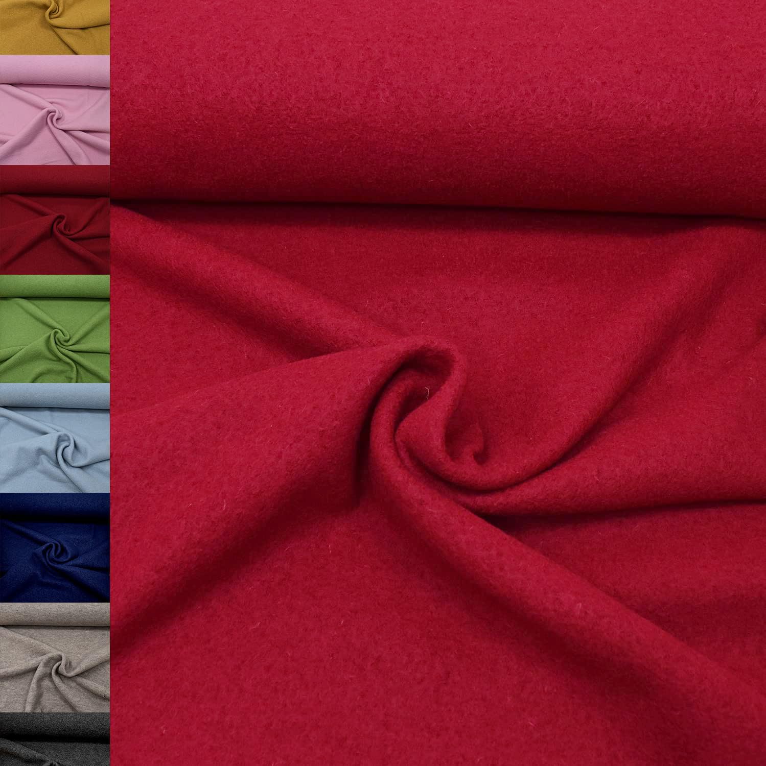 MAGAM-Stoffe Walkloden Wollstoff 100% reine Schurwolle Meterware 50cm (11. Grün)