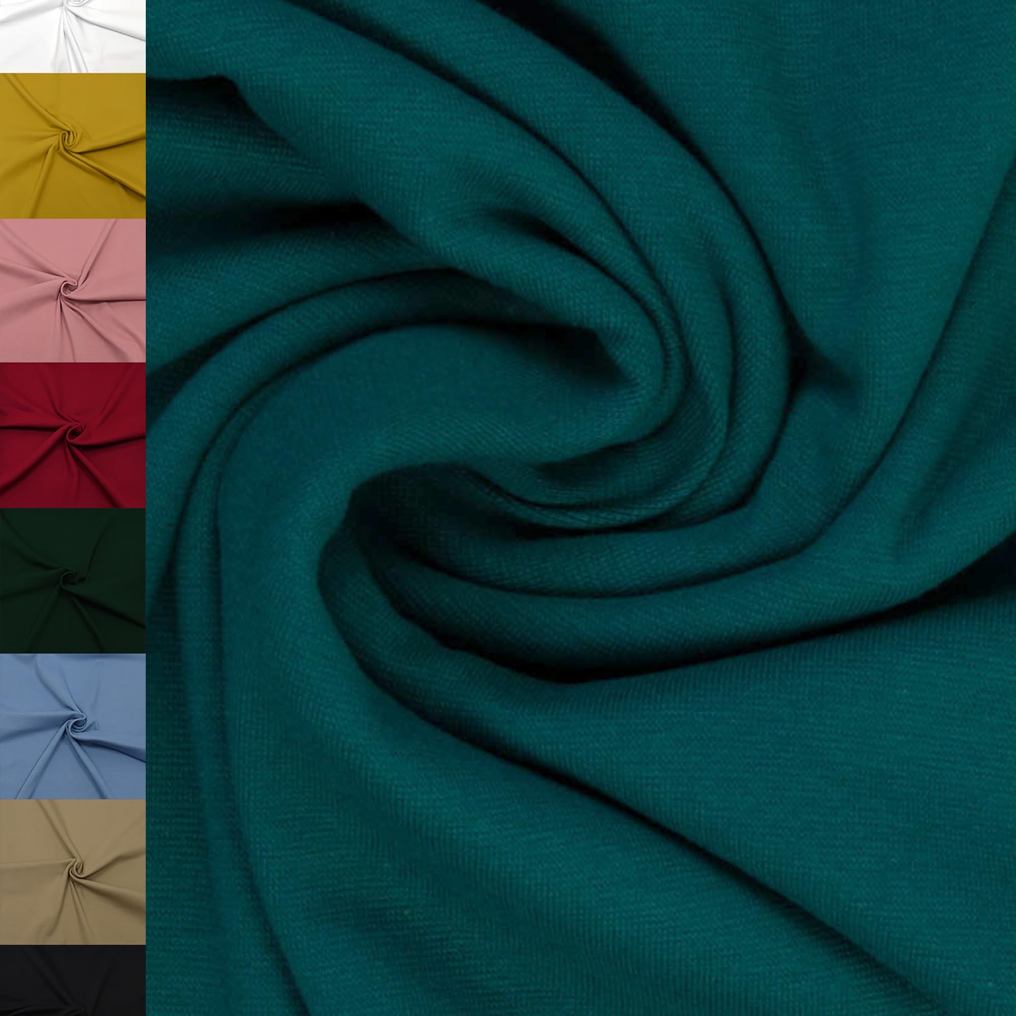 MAGAM-Stoffe Noah Bündchenstoff Feinstrick uni Oeko-Tex Meterware 50cm (18. Aqua türkis)