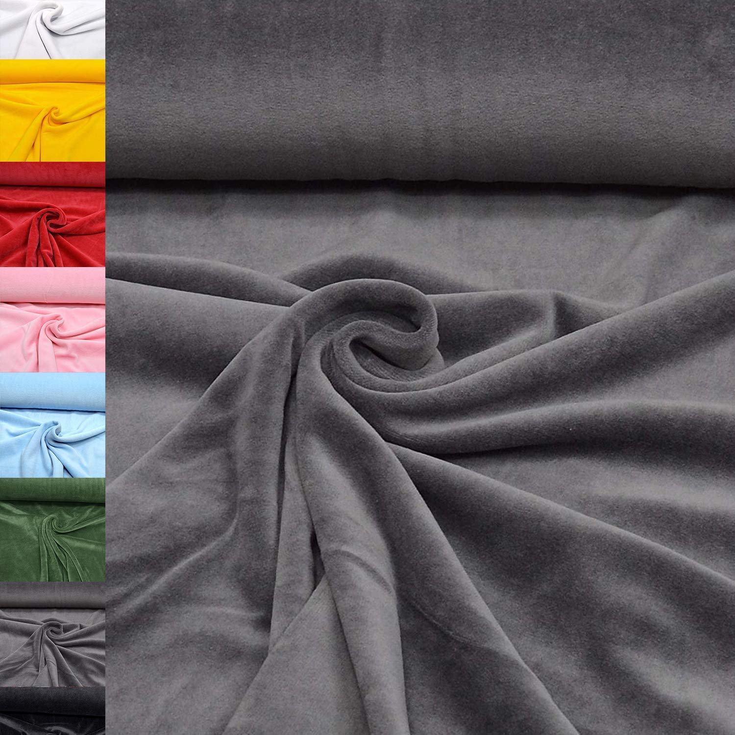 MAGAM-Stoffe Stella Nicki Stoff uni Oeko-Tex Meterware 50cm (32. Schwarz)