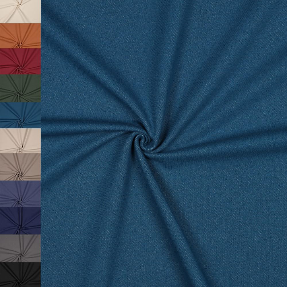 MAGAM-Stoffe Jonas Stretchjeans uni Denim Jeansstoff OEKO-TEX Meterware 50cm (01. Natur weiß)