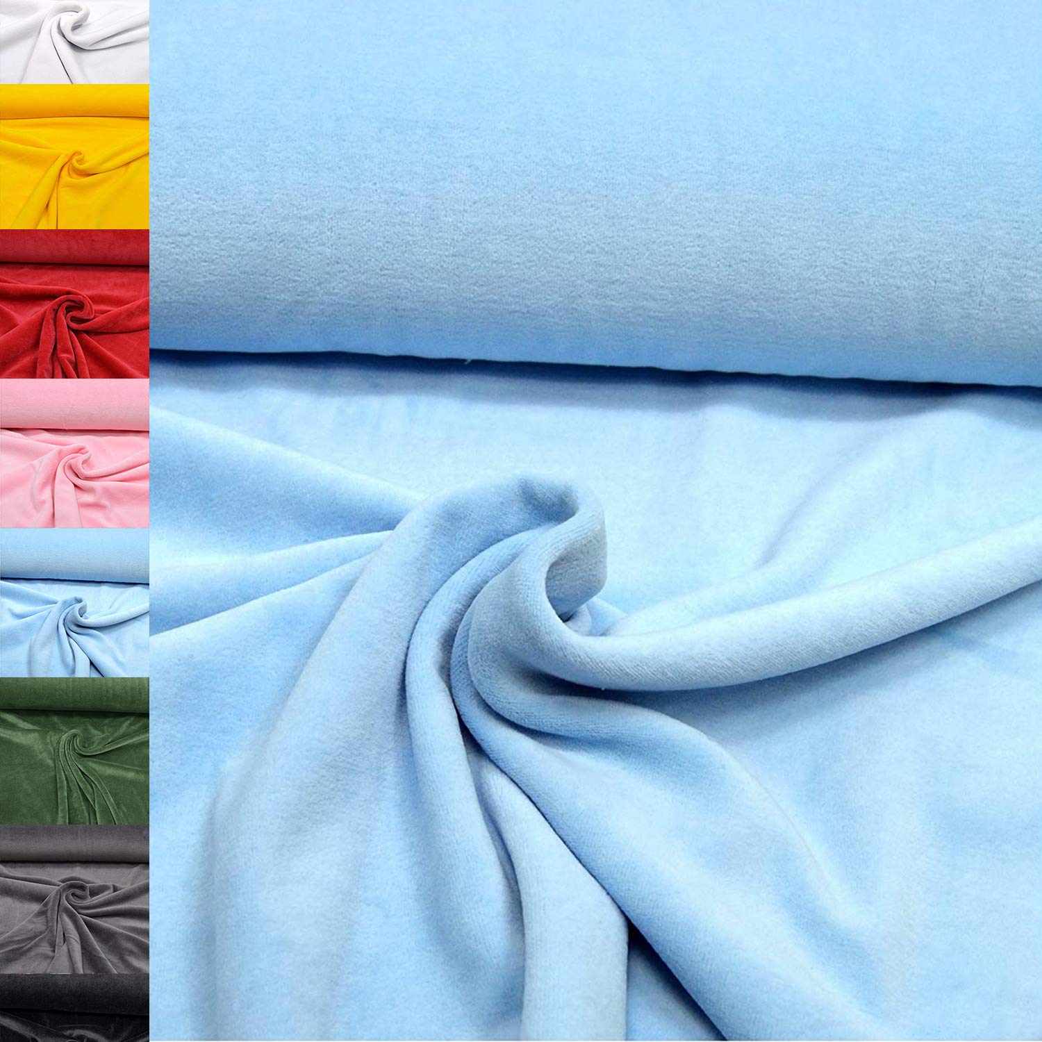 MAGAM-Stoffe Stella Nicki Stoff uni Oeko-Tex Meterware 50cm (32. Schwarz)