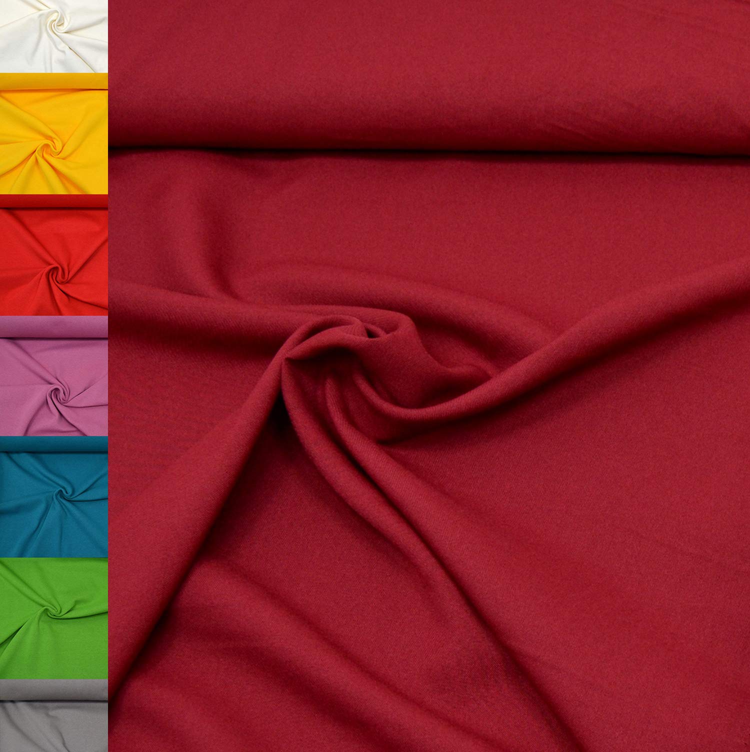 MAGAM-Stoffe 1m Mara Universal-Stoff uni Blickdicht Knitterarm Kostüm Tischdecken Dekostoff (01. Weiß)