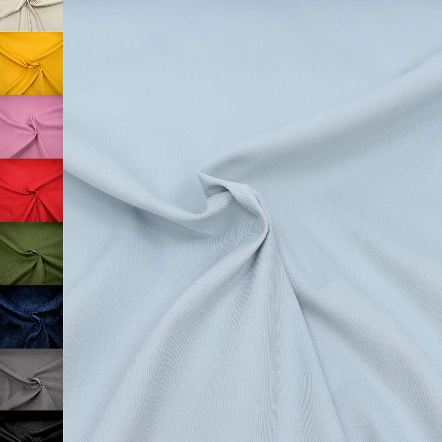 MAGAM-Stoffe Lasse Babycord Feincord Stoff uni 100% Baumwolle Meterware 50cm (07. Haselnuss-Grün)