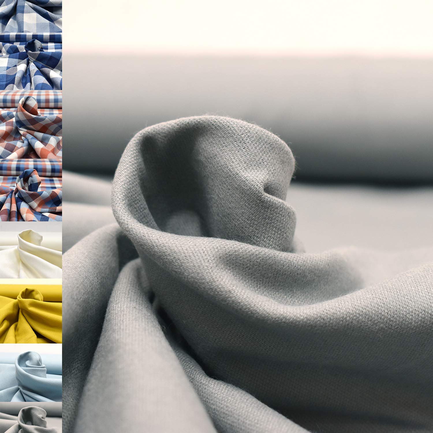 MAGAM-Stoffe Aberdeen Mode Stoff Denim Jeans Flanell Meterware 50cm (Dino weiß)