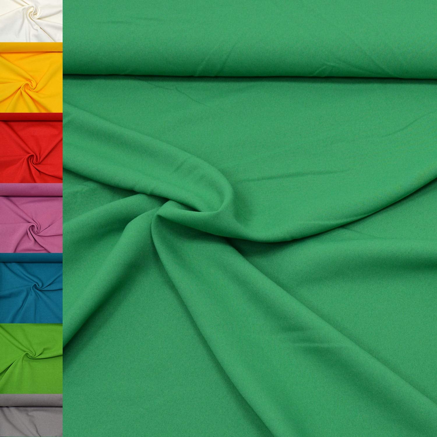 MAGAM-Stoffe 1m Mara Universal-Stoff uni Blickdicht Knitterarm Kostüm Tischdecken Dekostoff (01. Weiß)