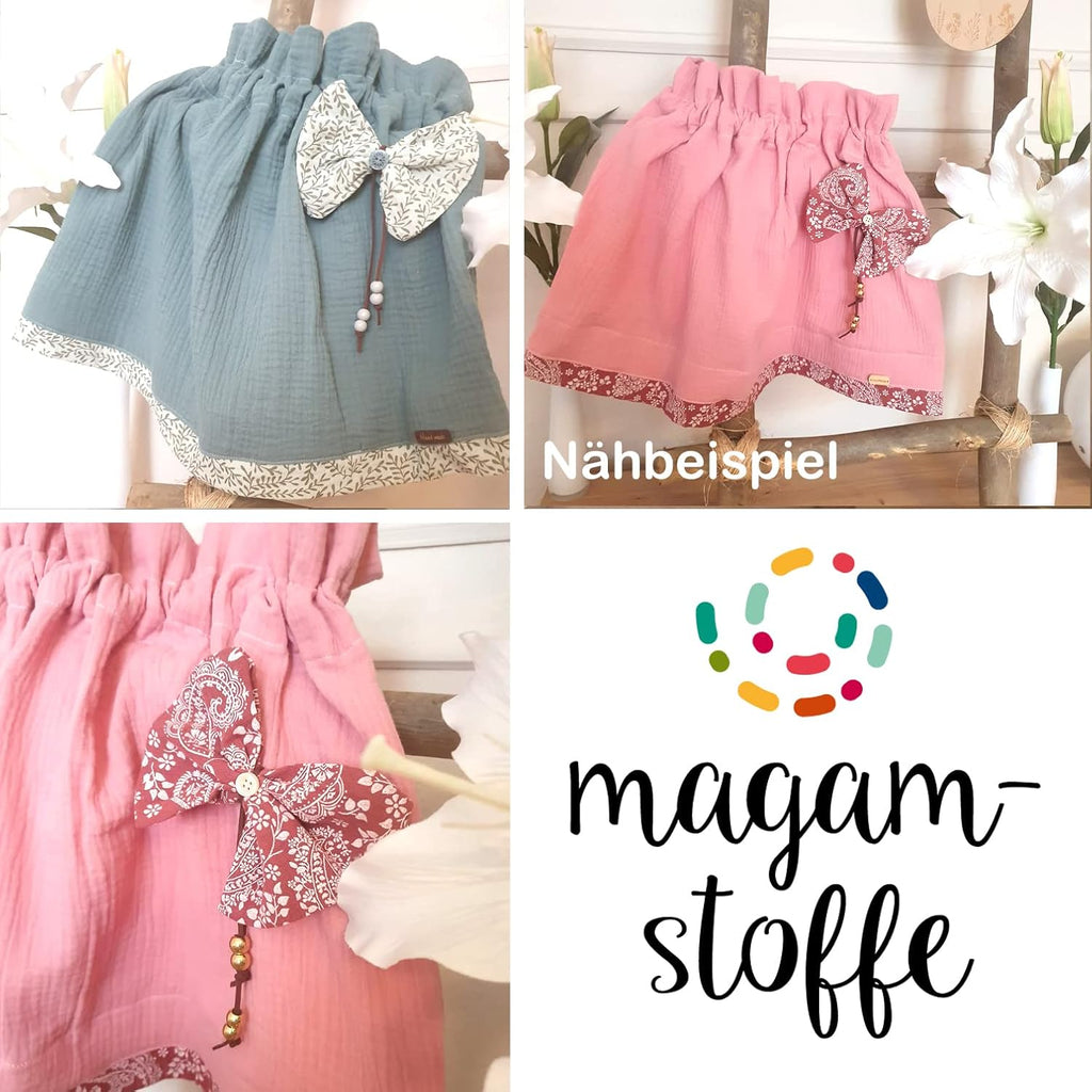 MAGAM-Stoffe Greta Musselin Stoff Double Gauze uni Oeko-Tex Meterware 50cm (07. Altrosa hell)