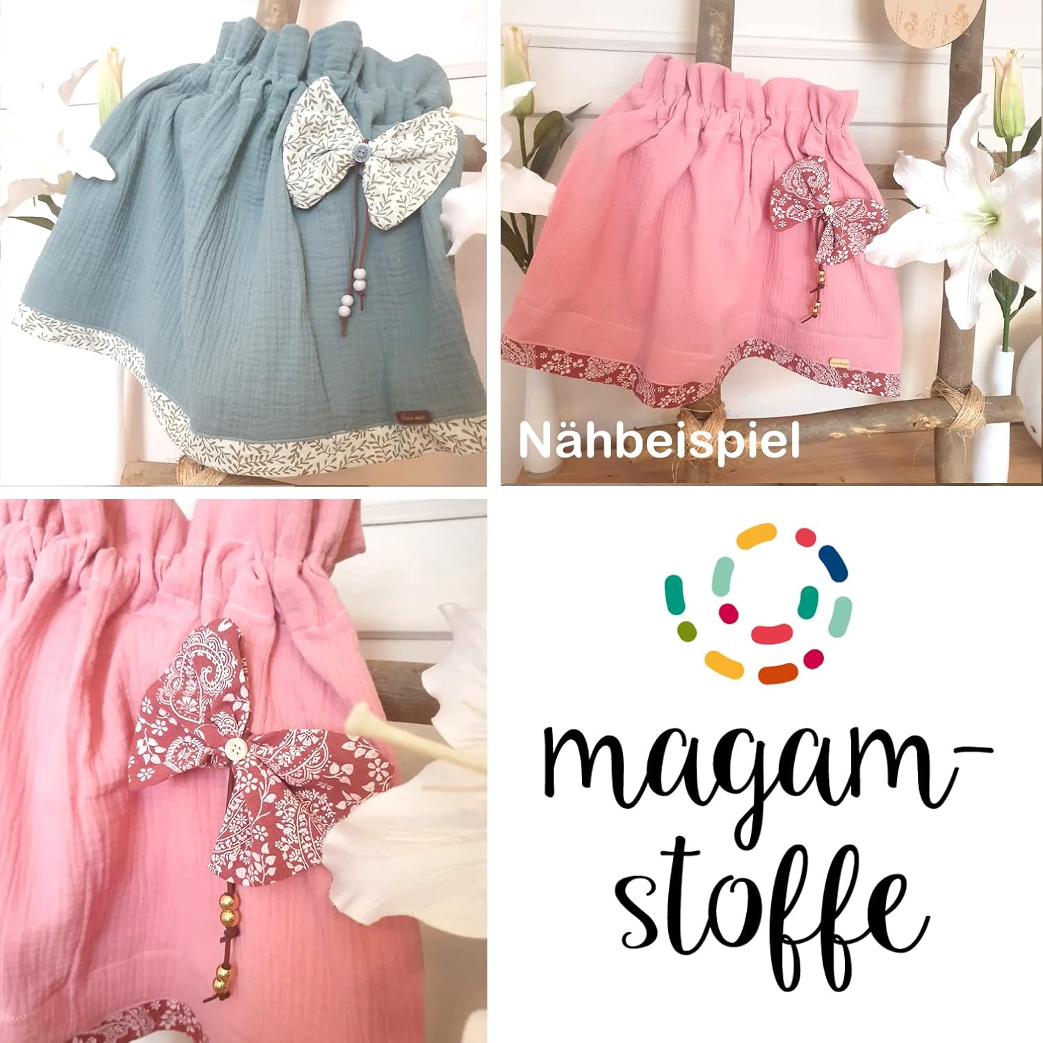 MAGAM-Stoffe Greta Musselin Stoff Double Gauze uni Oeko-Tex Meterware 50cm (07. Altrosa hell)