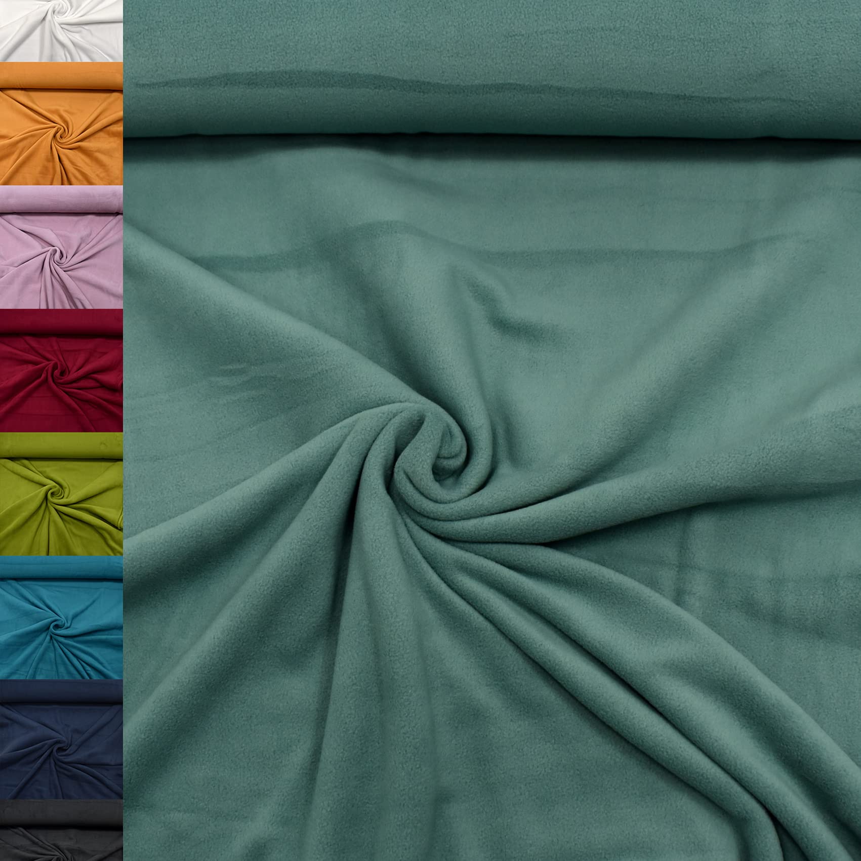 MAGAM-Stoffe Lisa Micro-Fleece Stoff uni Antipilling Meterware 50cm (06. Rot)