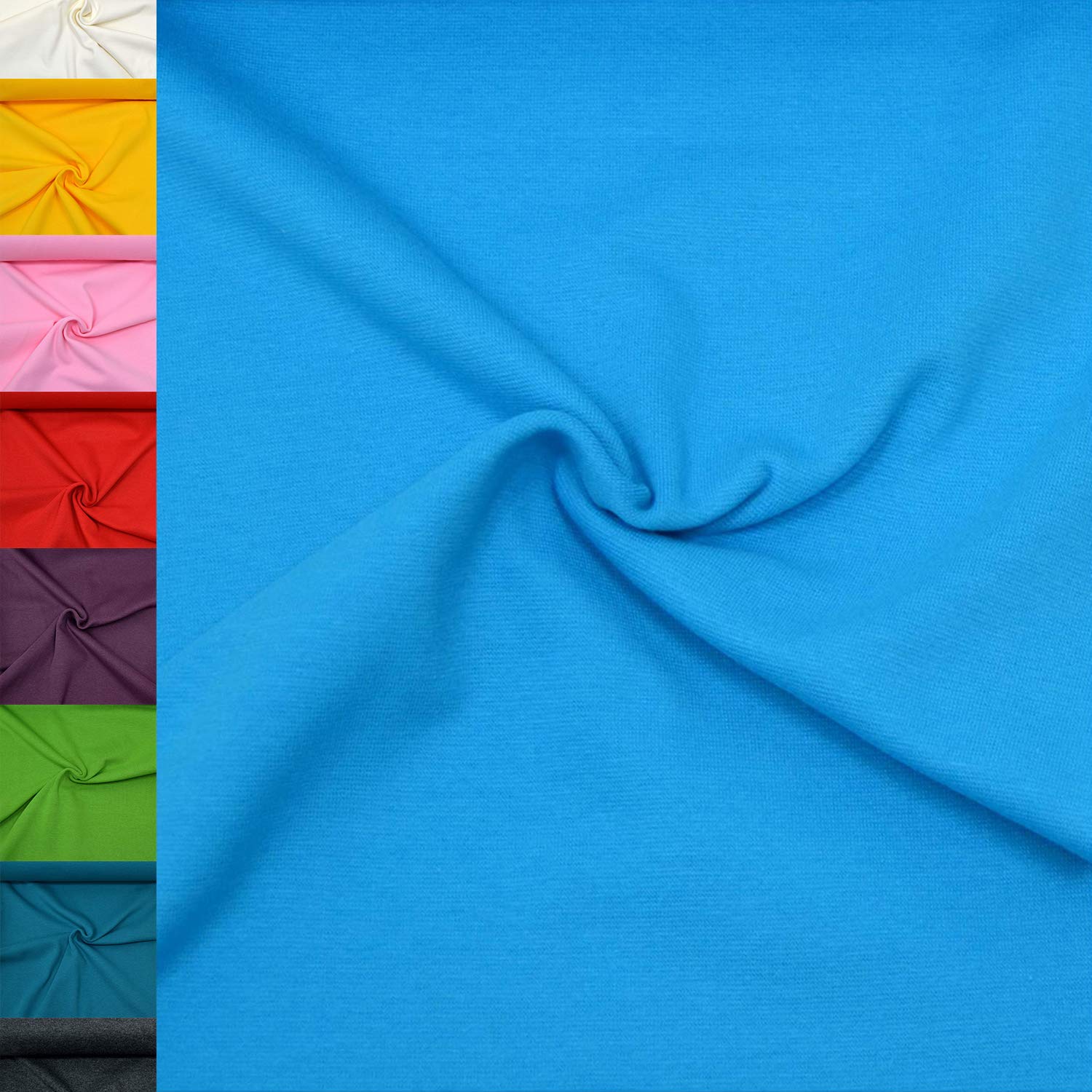 MAGAM-Stoffe Emma Bündchenstoff Feinstrick uni Oeko-Tex Meterware 50cm (01. Weiß)