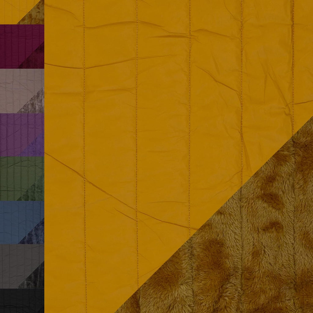 MAGAM-Stoffe Stepper warmer weicher Steppstoff mit Plüsch Meterware ab 50cm (01. Ocker gelb)