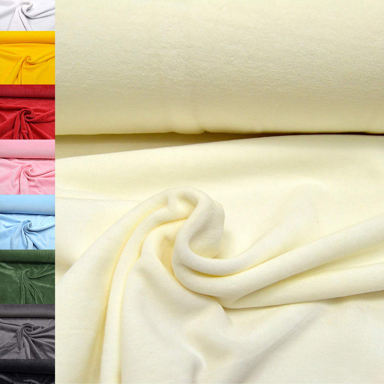 MAGAM-Stoffe Stella Nicki Stoff uni Oeko-Tex Meterware 50cm (32. Schwarz)