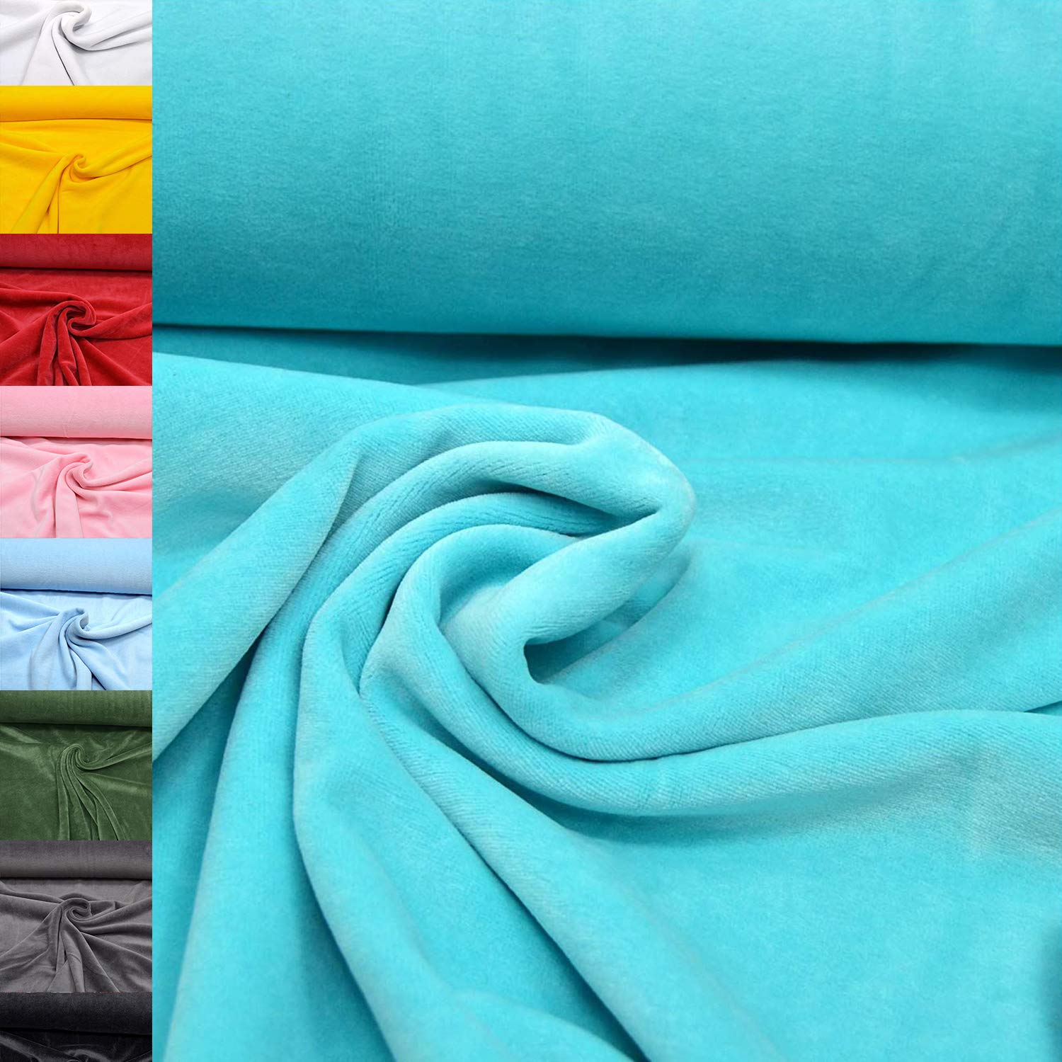 MAGAM-Stoffe Stella Nicki Stoff uni Oeko-Tex Meterware 50cm (32. Schwarz)