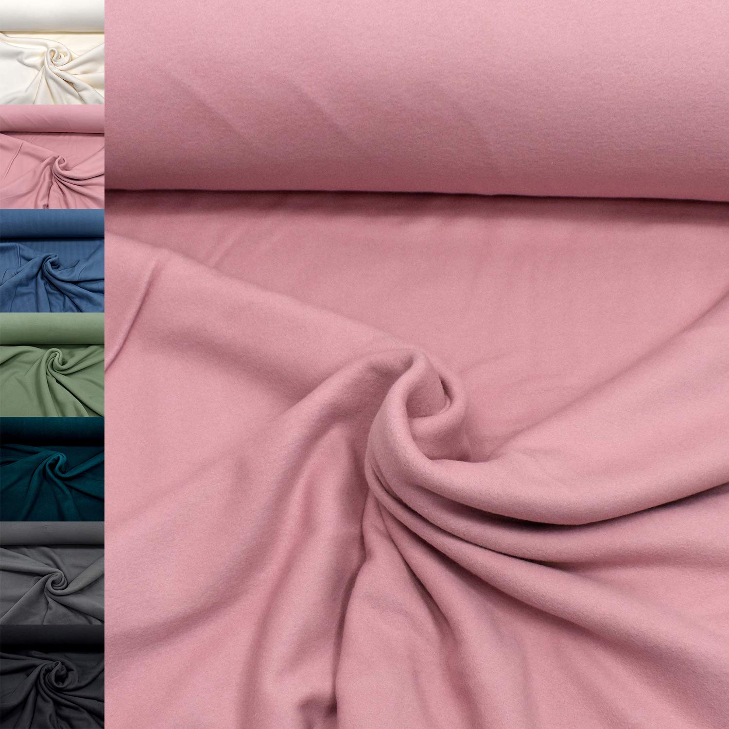 MAGAM-Stoffe Antonia Bio Fleece Stoff 100% Baumwolle Meterware 50cm (5. Petrol)