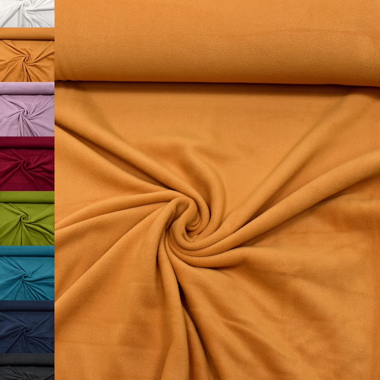 MAGAM-Stoffe Lisa Micro-Fleece Stoff uni Antipilling Meterware 50cm (06. Rot)