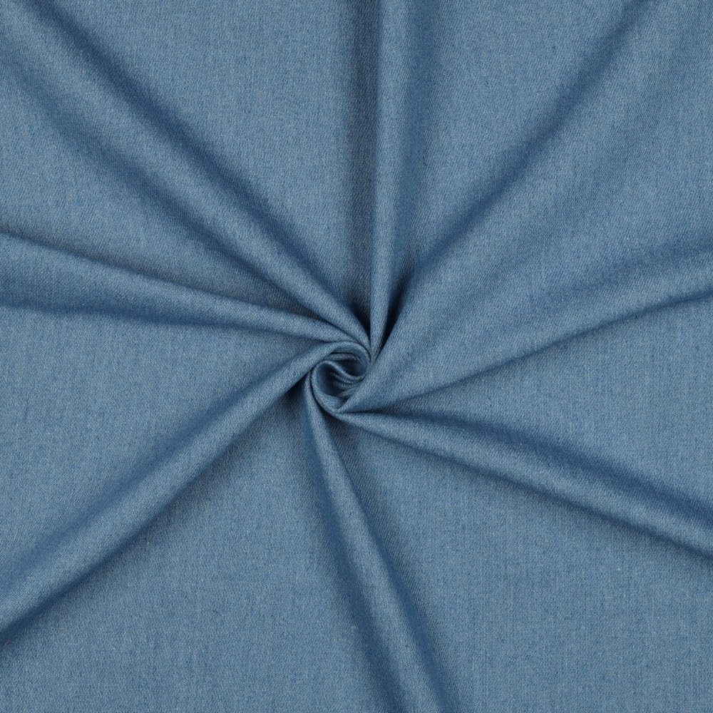 MAGAM-Stoffe Oliver Jeansstoff uni Denim 100% Baumwolle OEKO-TEX Meterware 50cm (01. Hellblau)