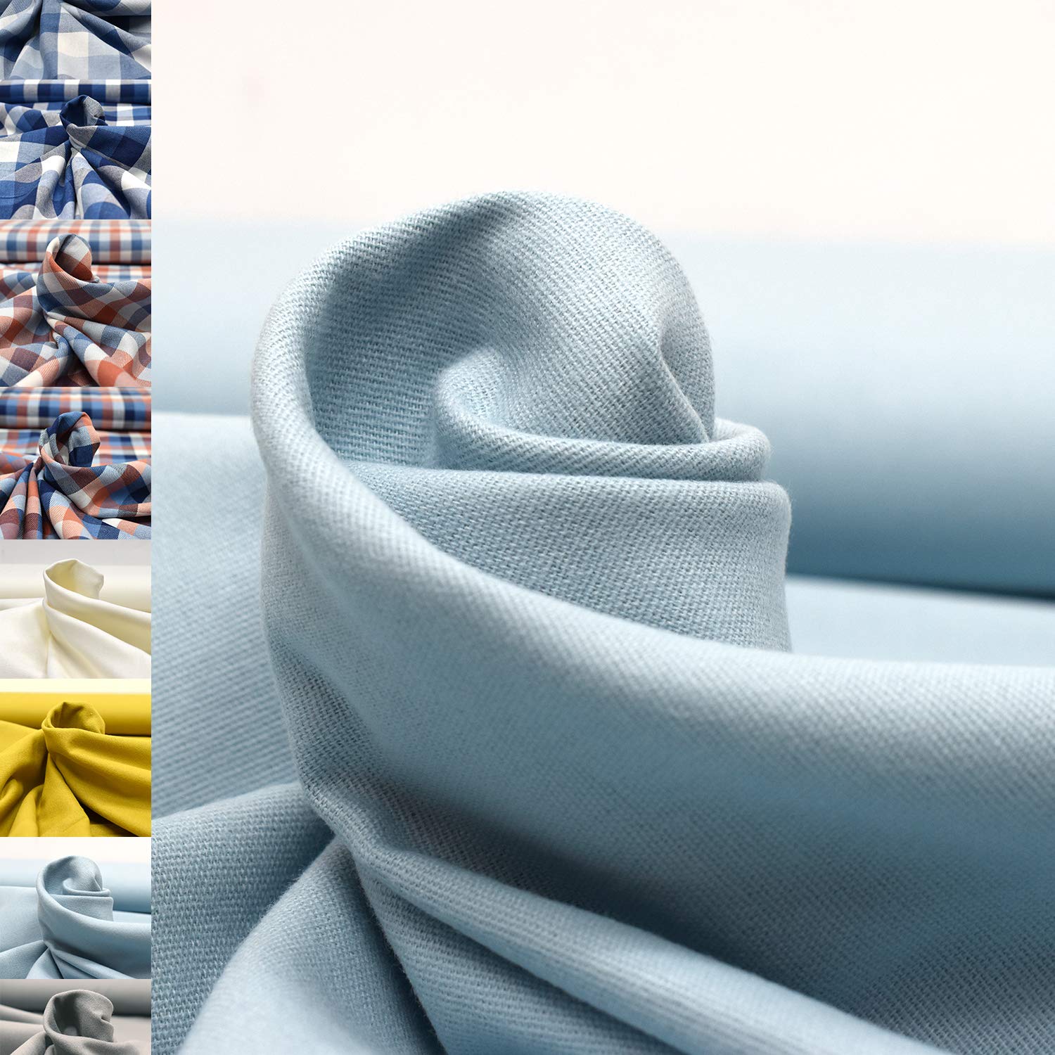 MAGAM-Stoffe Aberdeen Mode Stoff Denim Jeans Flanell Meterware 50cm (Dino weiß)