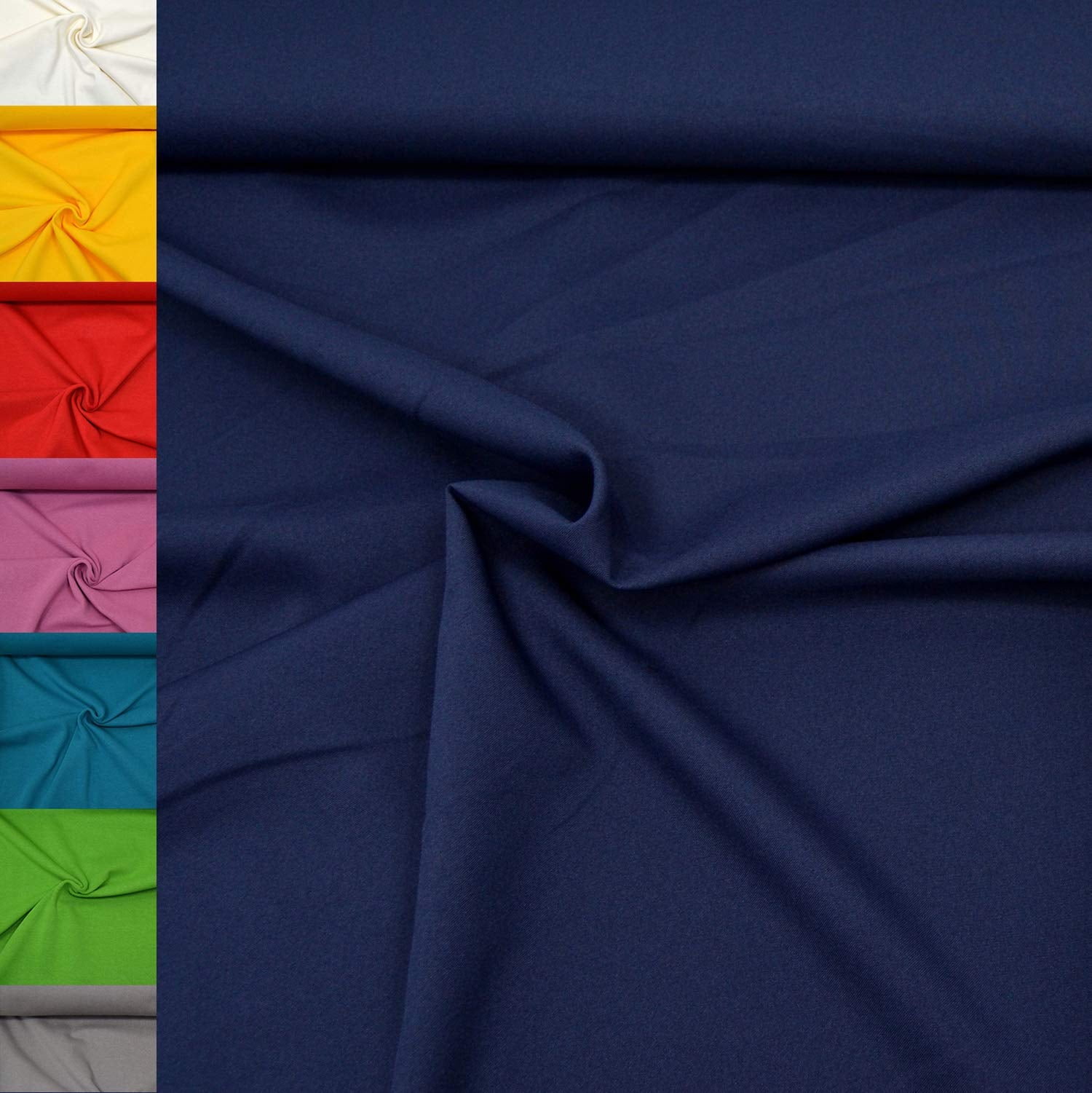 MAGAM-Stoffe 1m Mara Universal-Stoff uni Blickdicht Knitterarm Kostüm Tischdecken Dekostoff (01. Weiß)