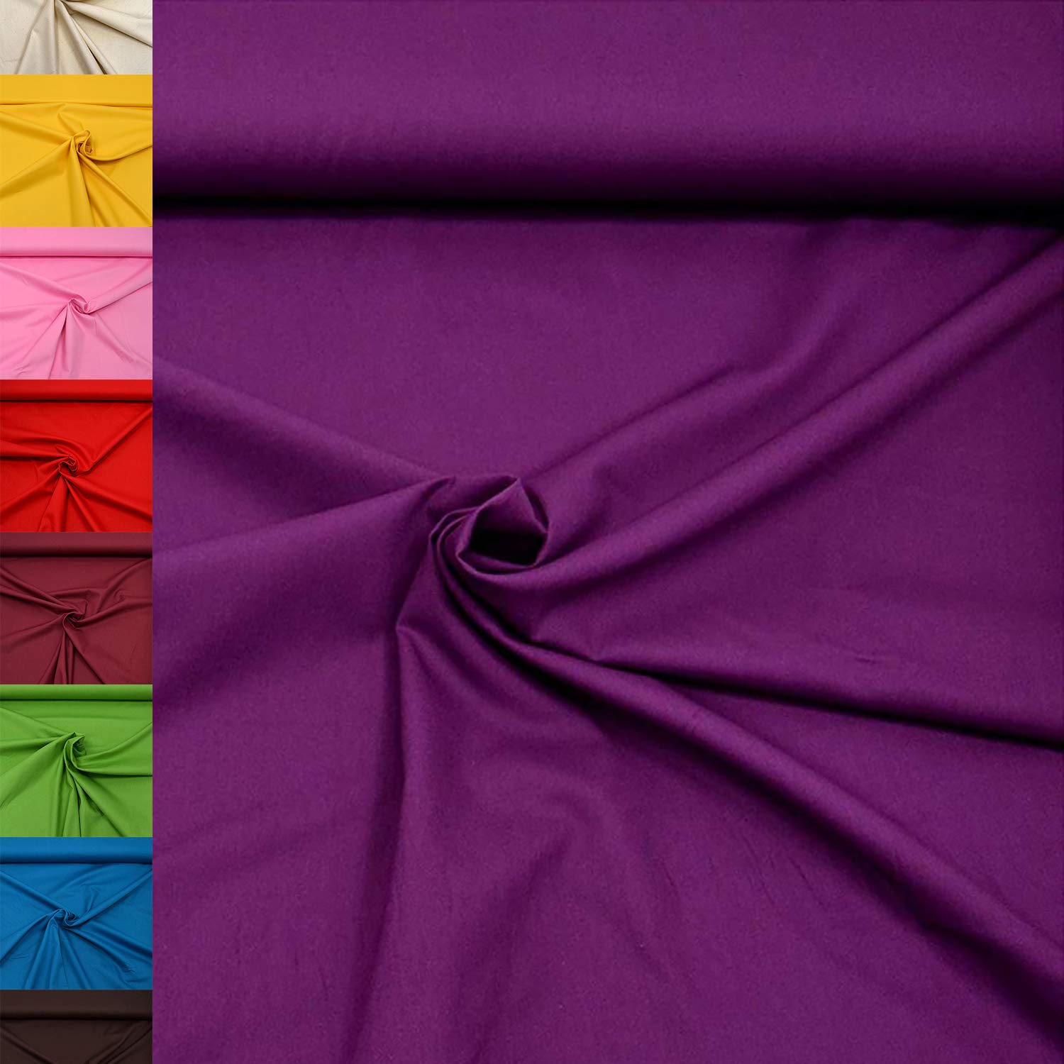 MAGAM-Stoffe Sophie Baumwollstoff Uni 100% Baumwolle Oeko-Tex Meterware 50cm (11. Rosenholz)