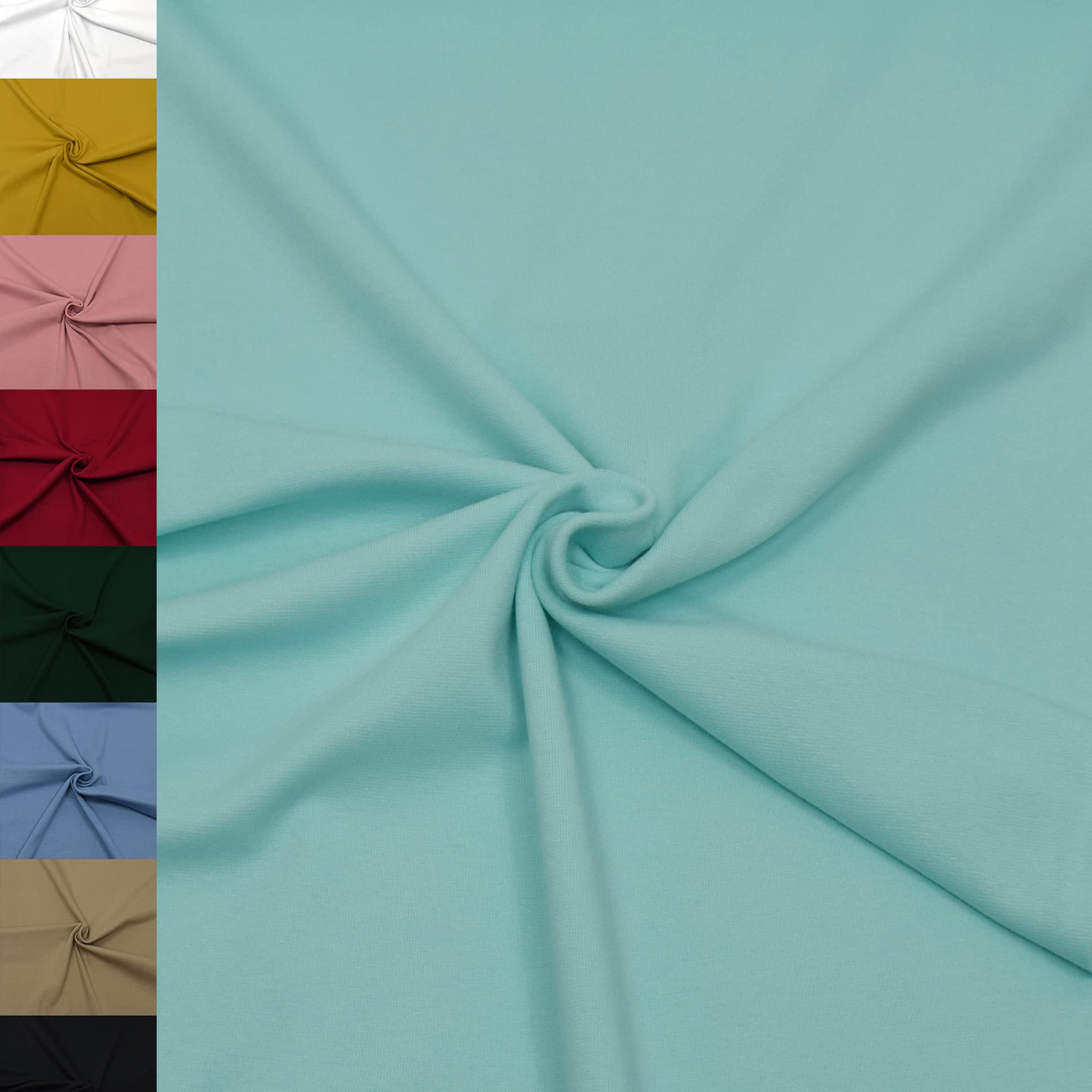 MAGAM-Stoffe Noah Bündchenstoff Feinstrick uni Oeko-Tex Meterware 50cm (18. Aqua türkis)