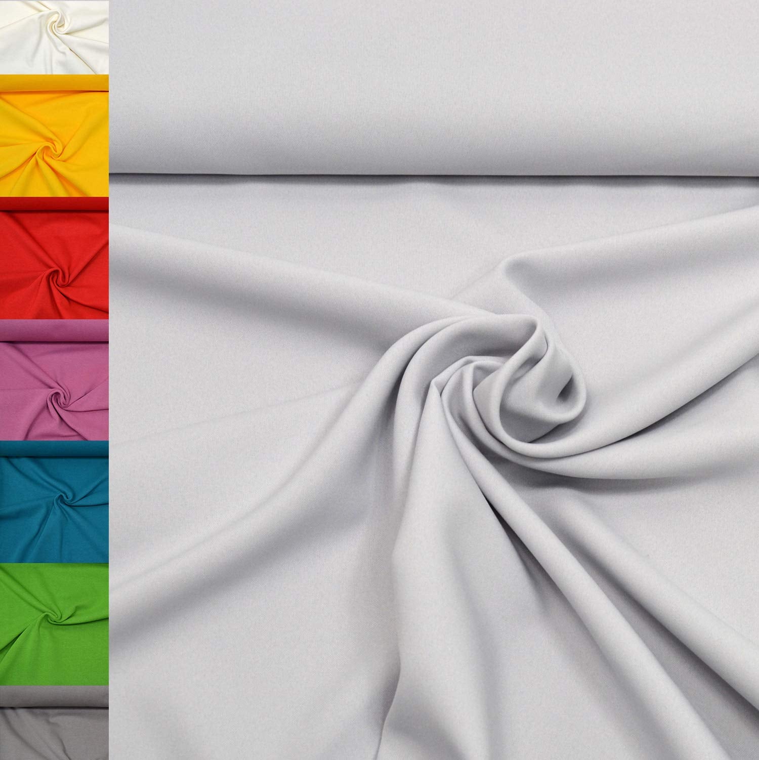 MAGAM-Stoffe 1m Mara Universal-Stoff uni Blickdicht Knitterarm Kostüm Tischdecken Dekostoff (01. Weiß)