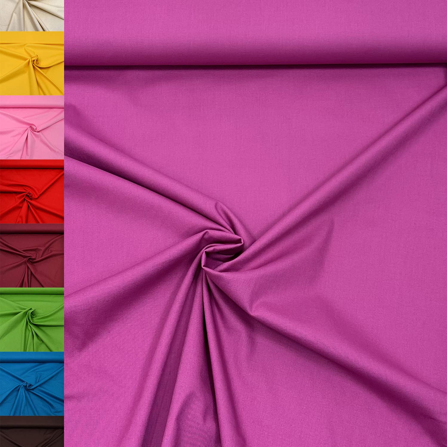 MAGAM-Stoffe Sophie Baumwollstoff Uni 100% Baumwolle Oeko-Tex Meterware 50cm (11. Rosenholz)