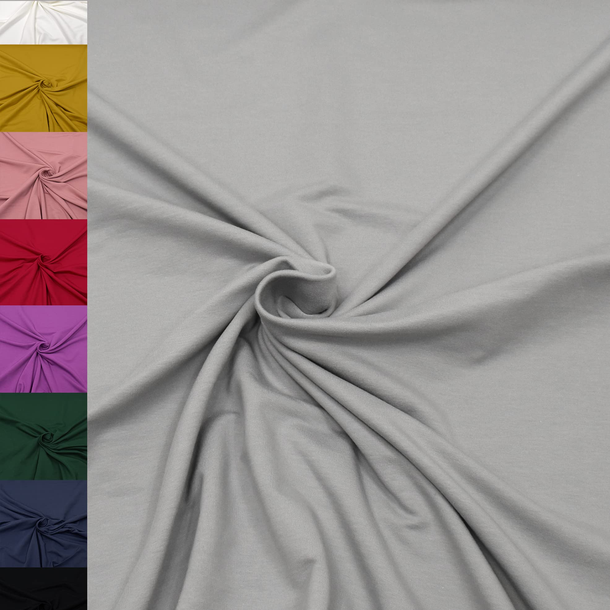 MAGAM-Stoffe Finn Jersey Stoff uni Oeko-Tex Meterware 50cm (29. Dunkelgrau)