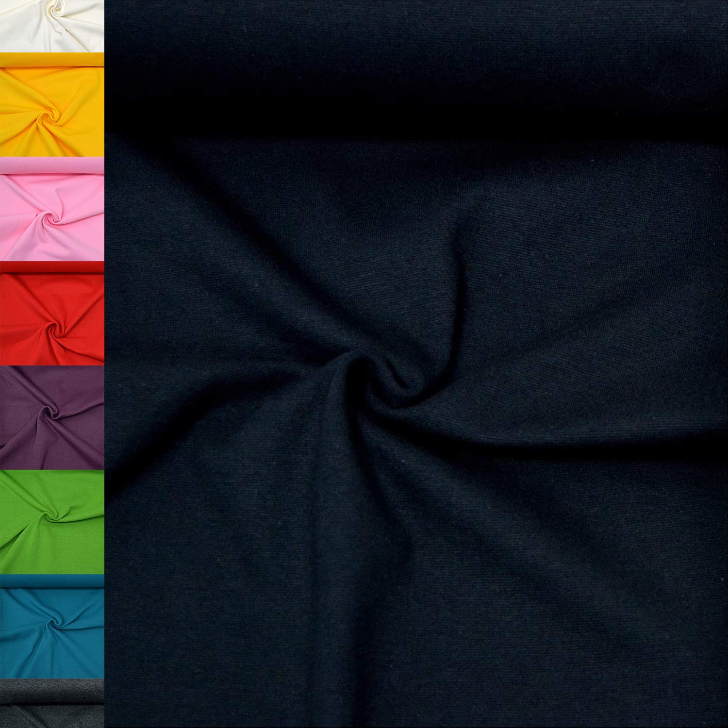 MAGAM-Stoffe Emma Bündchenstoff Feinstrick uni Oeko-Tex Meterware 50cm (01. Weiß)