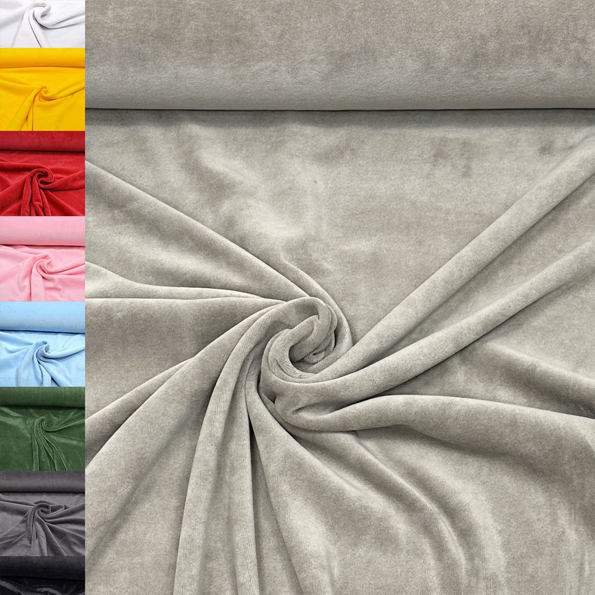 MAGAM-Stoffe Stella Nicki Stoff uni Oeko-Tex Meterware 50cm (32. Schwarz)