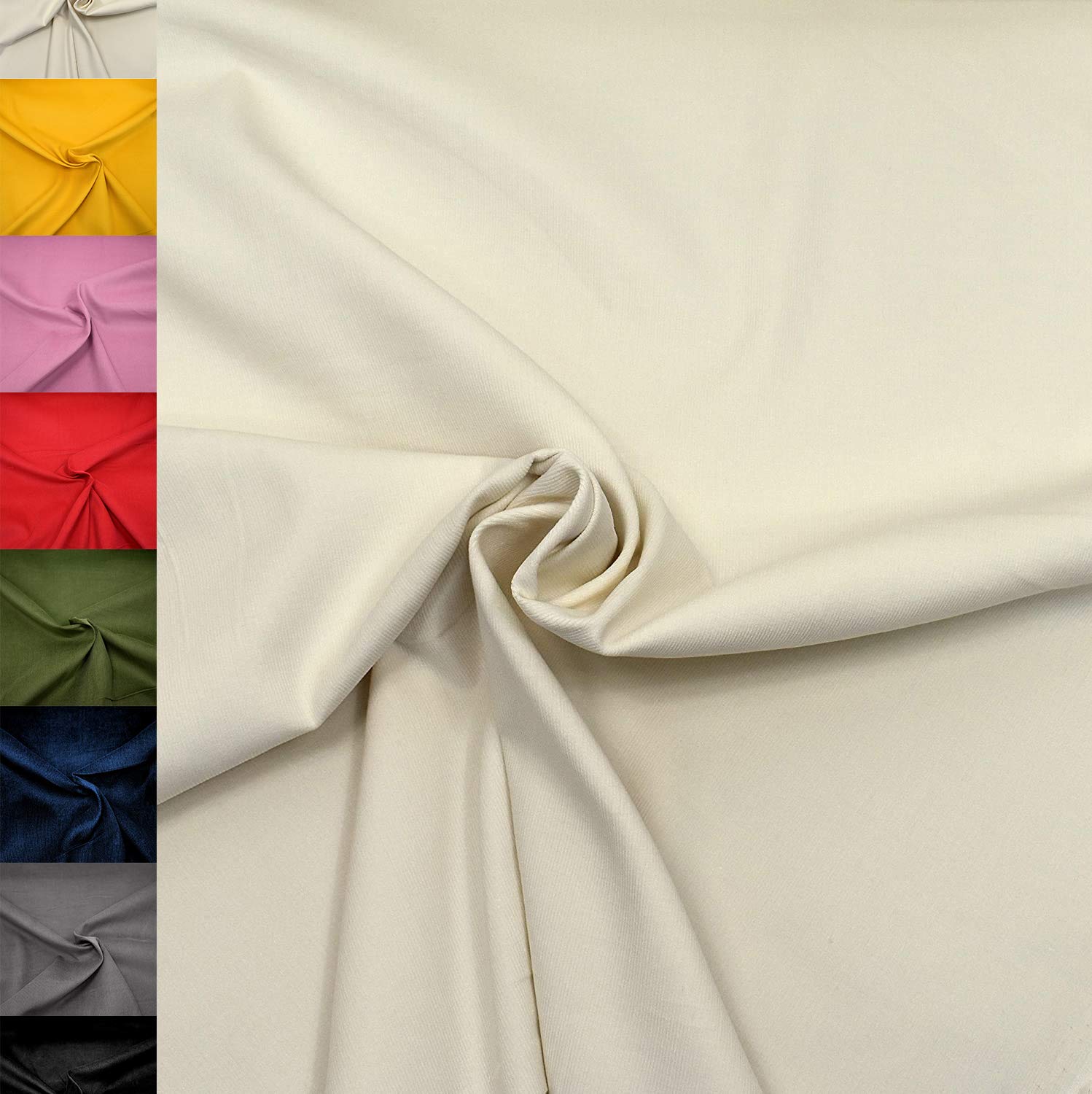 MAGAM-Stoffe Lasse Babycord Feincord Stoff uni 100% Baumwolle Meterware 50cm (07. Haselnuss-Grün)