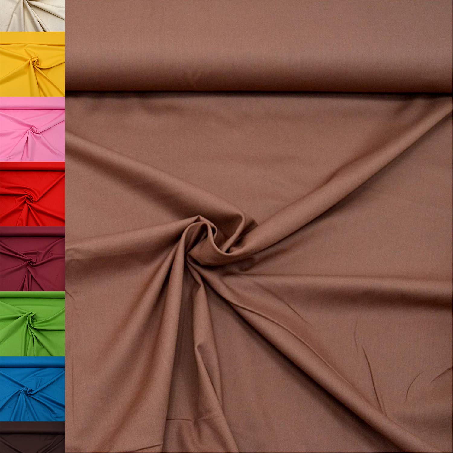 MAGAM-Stoffe Sophie Baumwollstoff Uni 100% Baumwolle Oeko-Tex Meterware 50cm (11. Rosenholz)