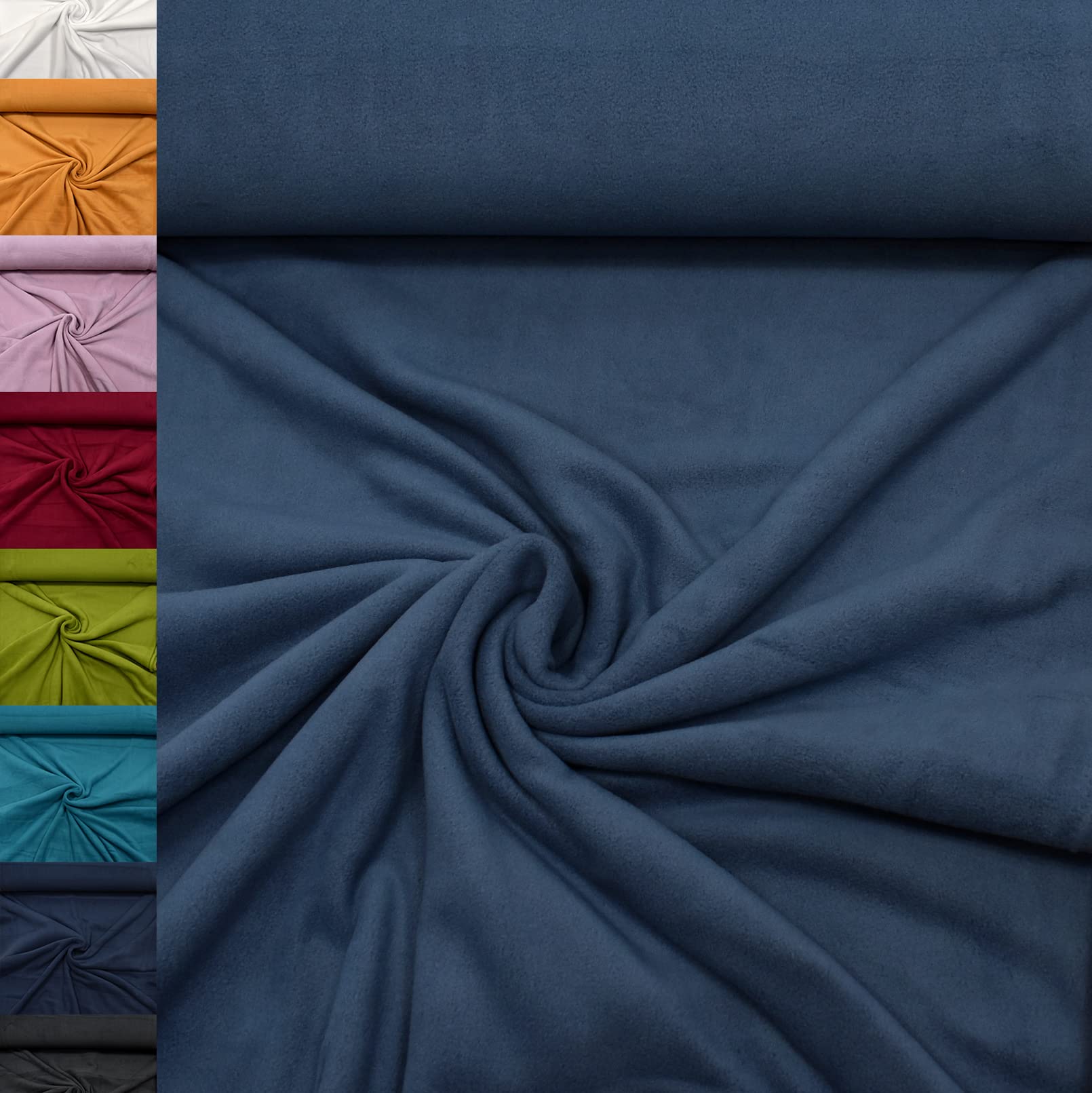 MAGAM-Stoffe Lisa Micro-Fleece Stoff uni Antipilling Meterware 50cm (06. Rot)