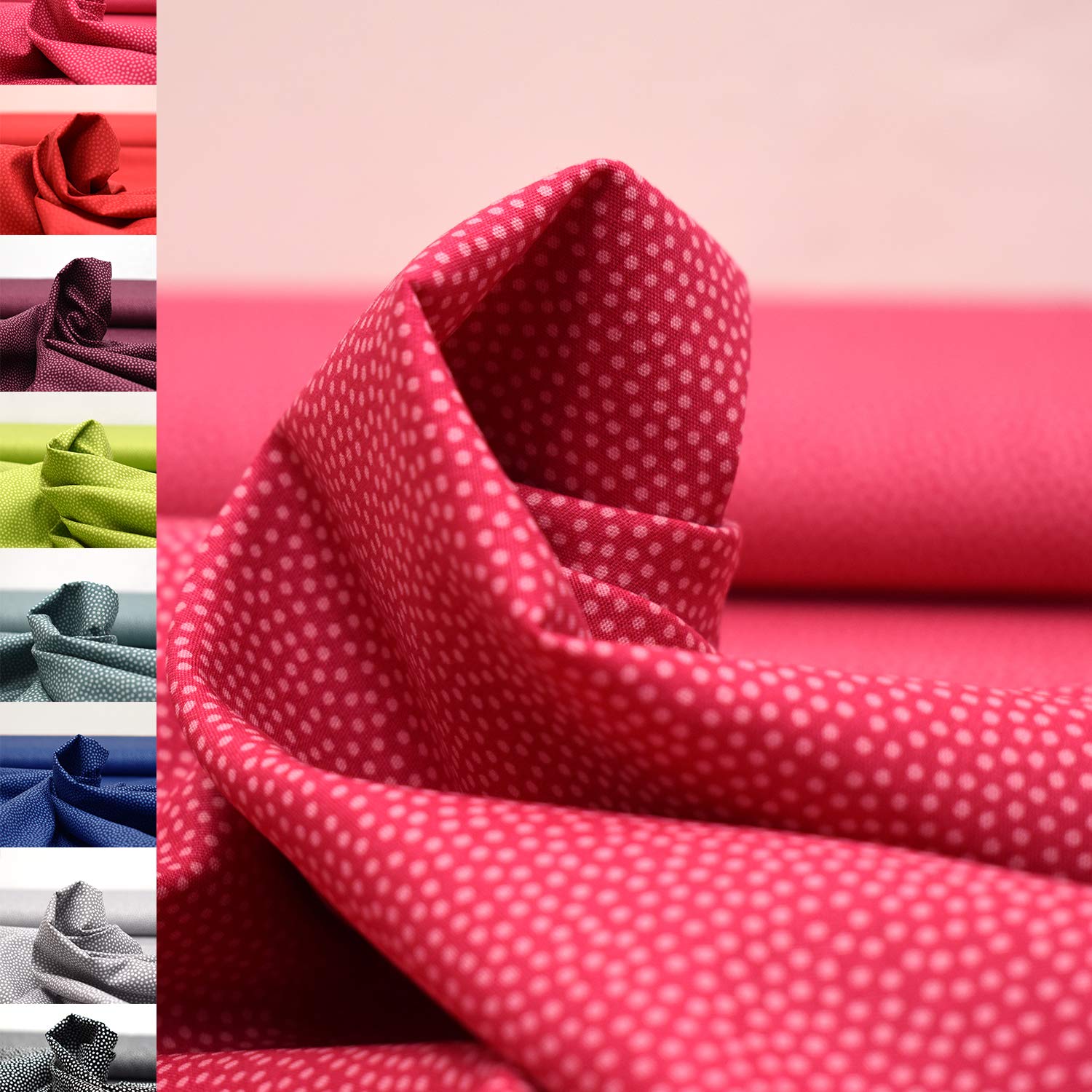 MAGAM-Stoffe Keno Tupfen Baumwollstoff Oeko-Tex Meterware 50cm (02. Orange)