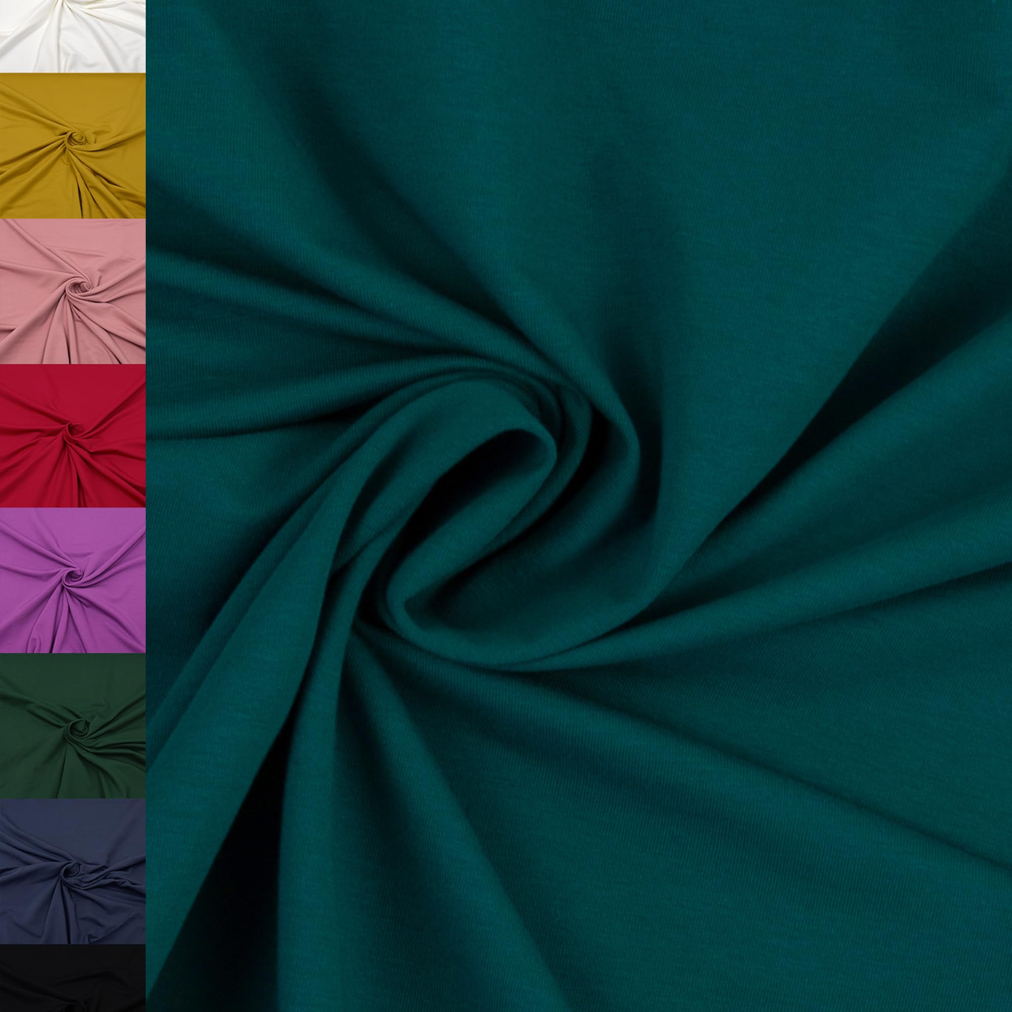 MAGAM-Stoffe Theo French Terry uni Sweat Stoff Oeko-Tex Meterware 50cm (26. Beige)