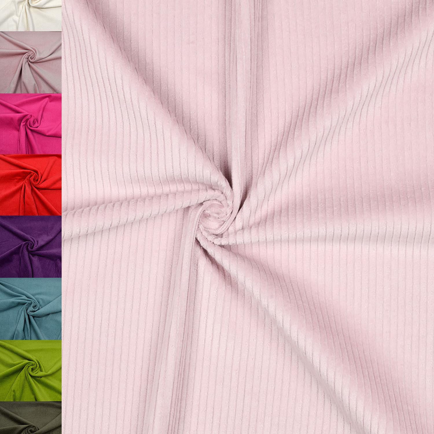 MAGAM-Stoffe Yanis Breitcord Cordstoff 100% Baumwolle Bekleidung Möbel Meterware 50cm (01. Warm gelb)