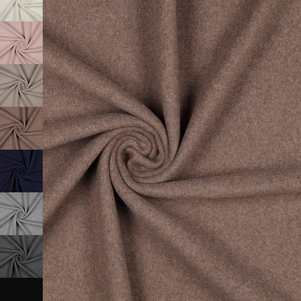 MAGAM-Stoffe Frieda Bio Fleece Stoff 100% Baumwolle Meterware 50cm (01. Natur weiß)