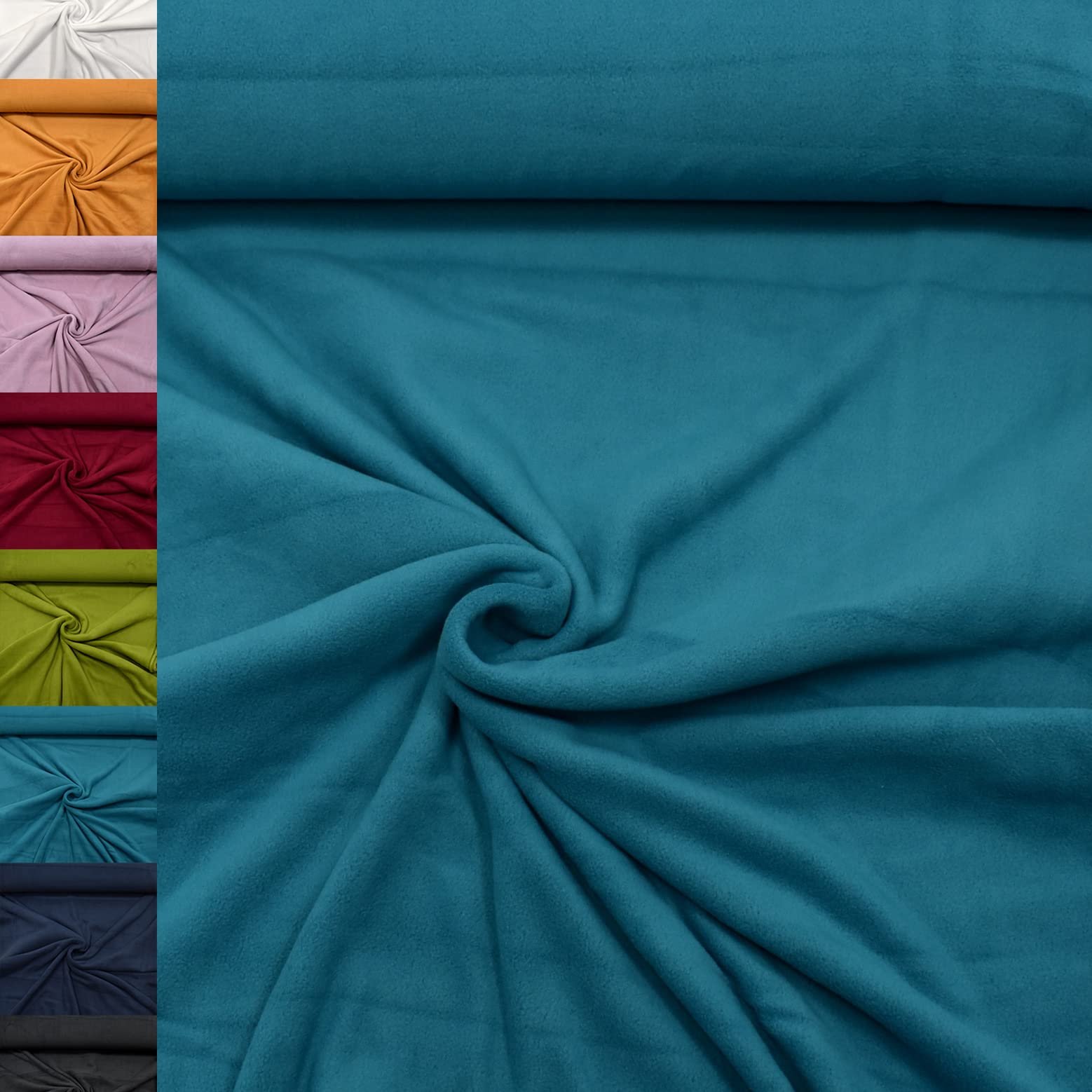 MAGAM-Stoffe Lisa Micro-Fleece Stoff uni Antipilling Meterware 50cm (06. Rot)