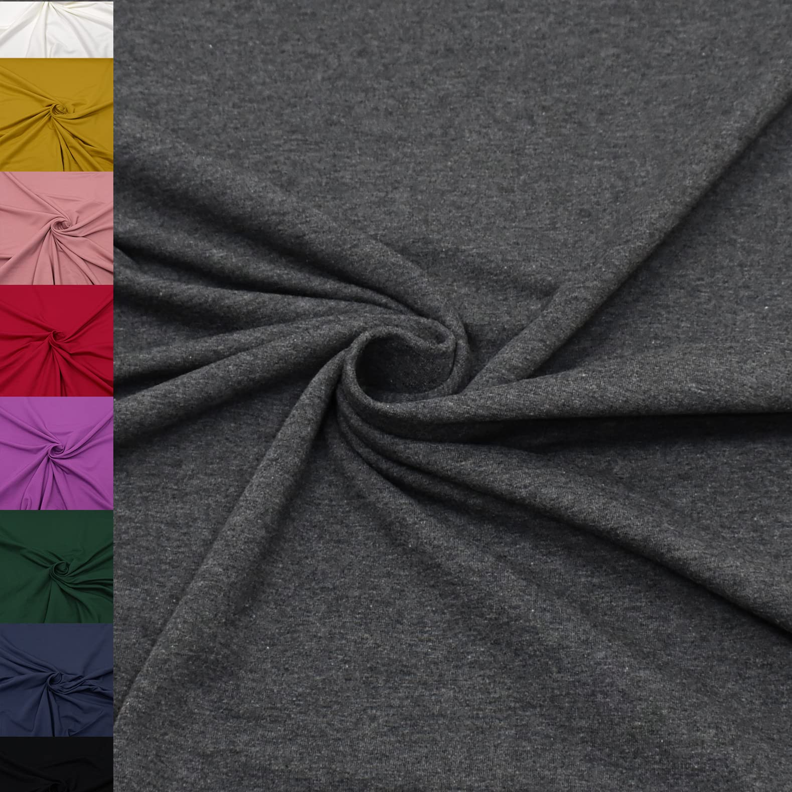 MAGAM-Stoffe Finn Jersey Stoff uni Oeko-Tex Meterware 50cm (29. Dunkelgrau)