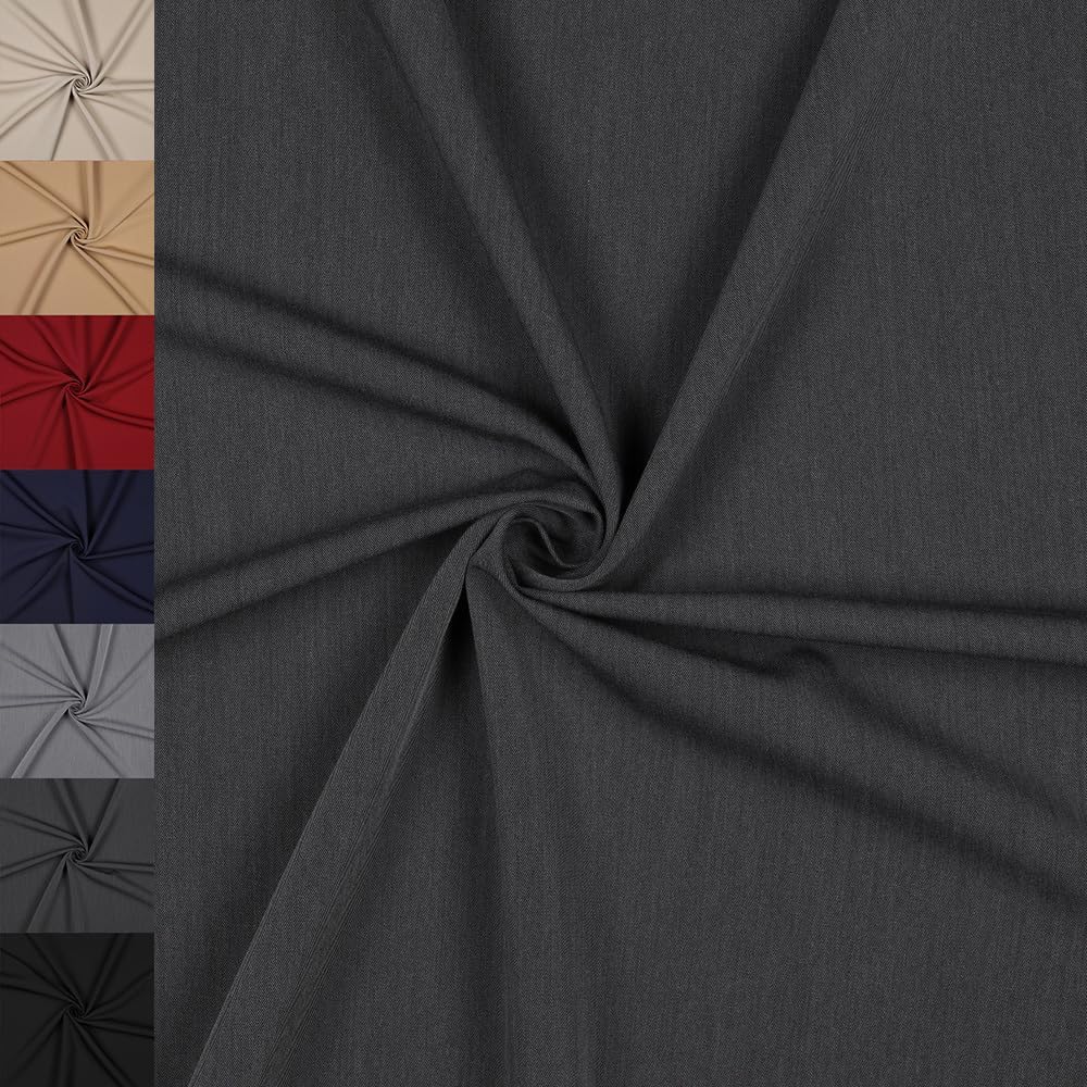 MAGAM-Stoffe Gabardine Modestoff Anzugstoff Hosen Kleider Mänteln Meterware ab 50cm (06. Dunkelgrau meliert)
