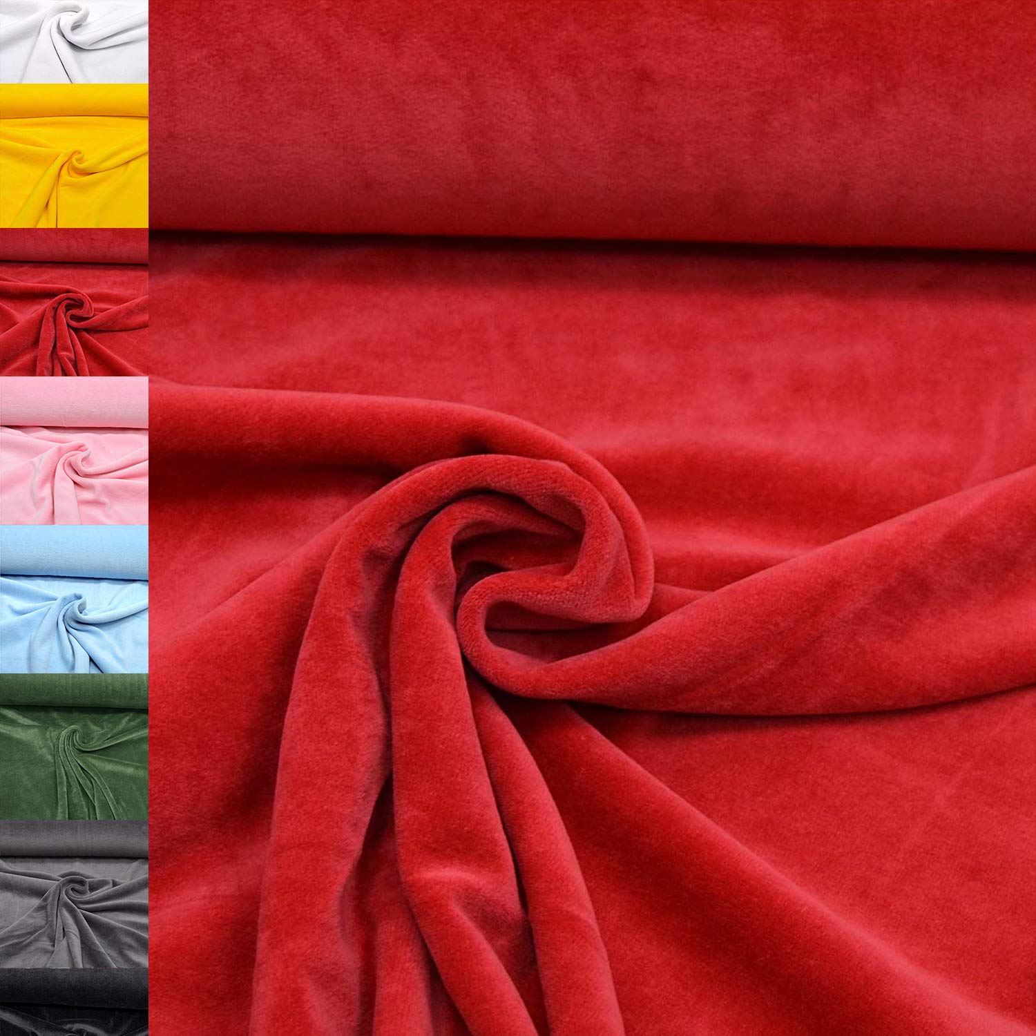 MAGAM-Stoffe Stella Nicki Stoff uni Oeko-Tex Meterware 50cm (32. Schwarz)