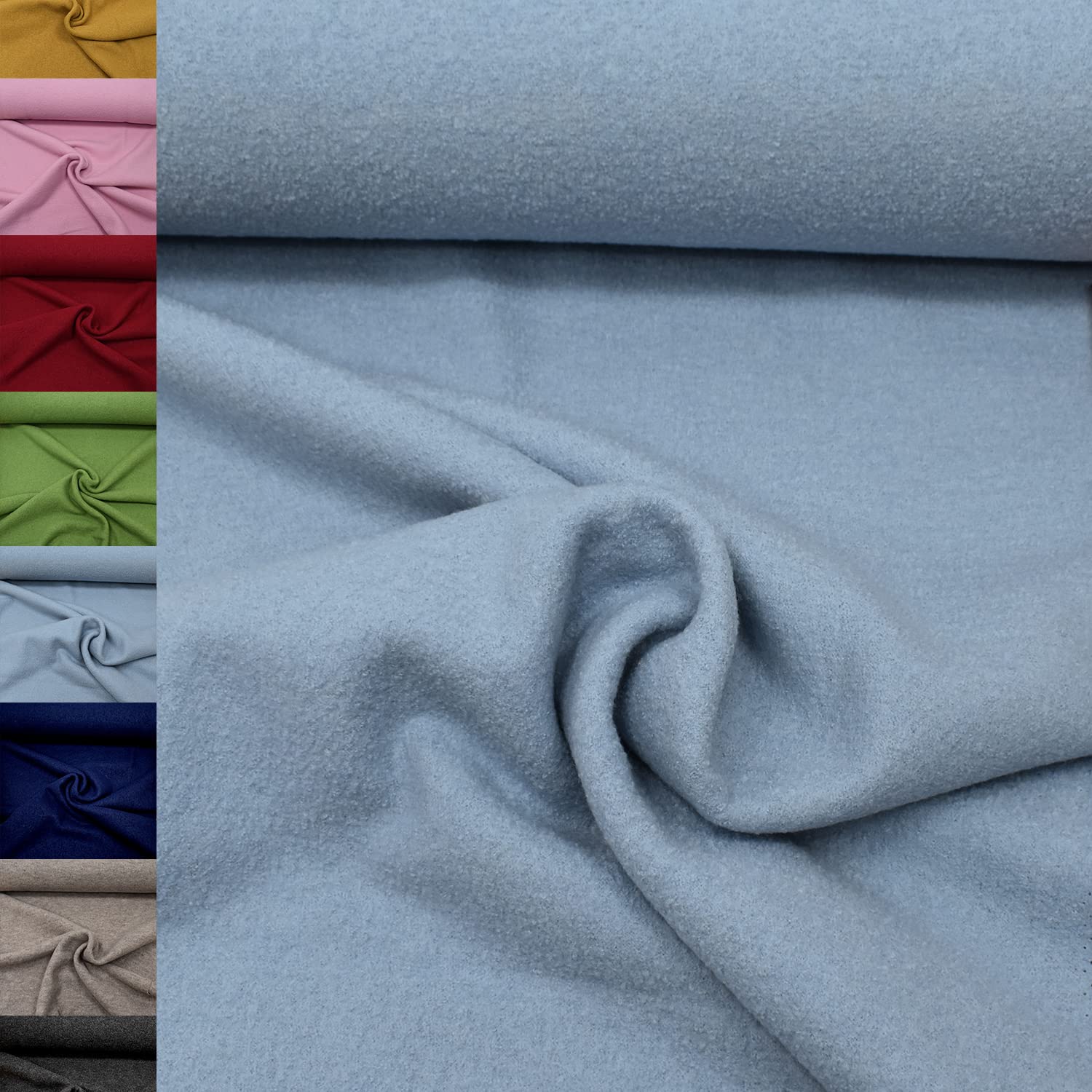 MAGAM-Stoffe Walkloden Wollstoff 100% reine Schurwolle Meterware 50cm (11. Grün)