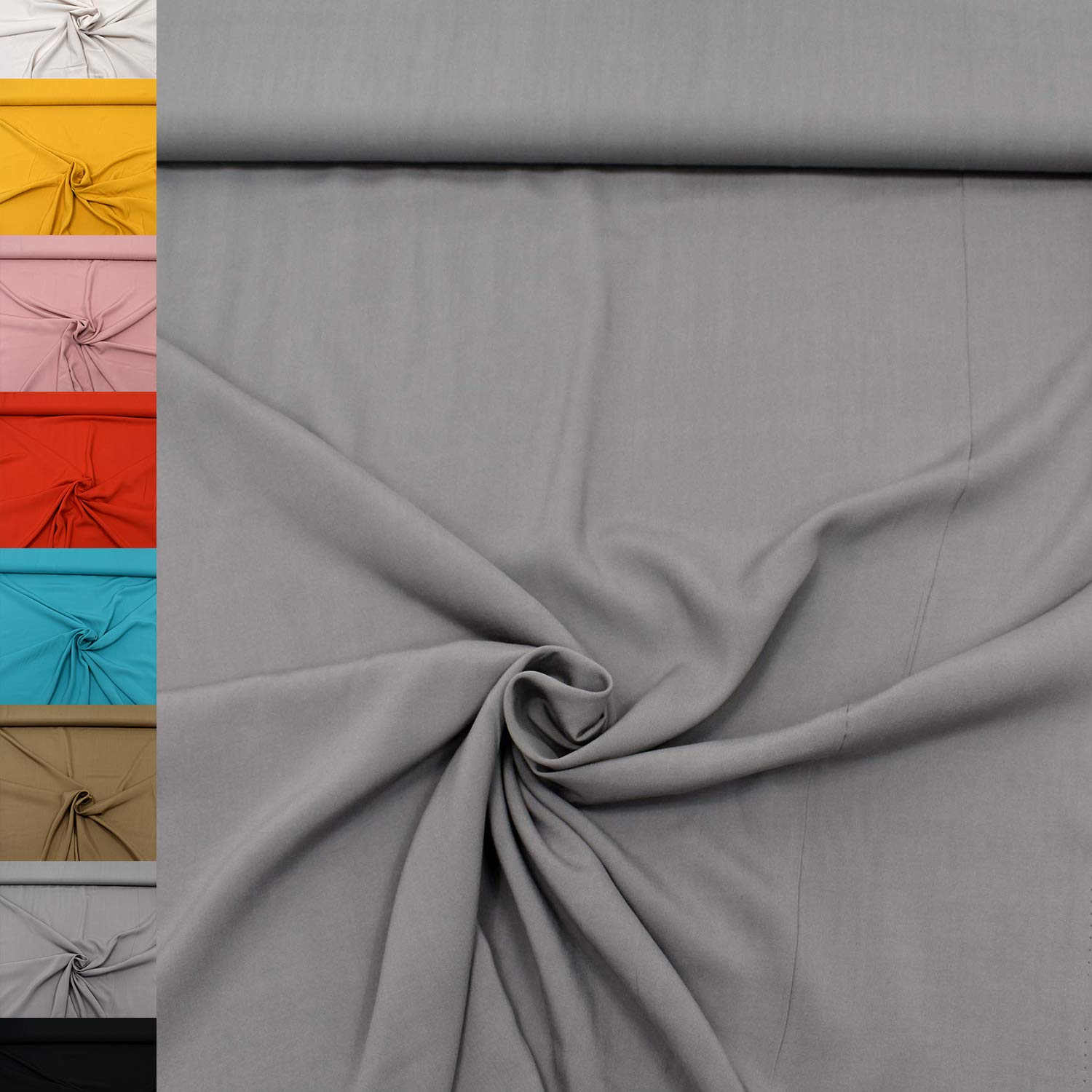 MAGAM-Stoffe Andrea Viskosestoff 100% Viskose uni Oeko-Tex Meterware 50cm (18. Lachs)