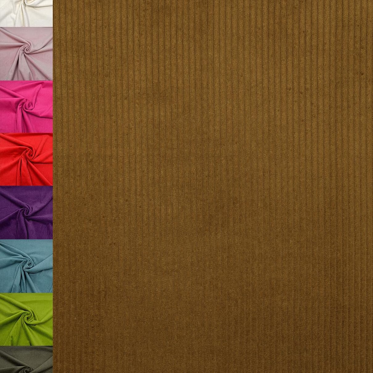 MAGAM-Stoffe Yanis Breitcord Cordstoff 100% Baumwolle Bekleidung Möbel Meterware 50cm (01. Warm gelb)